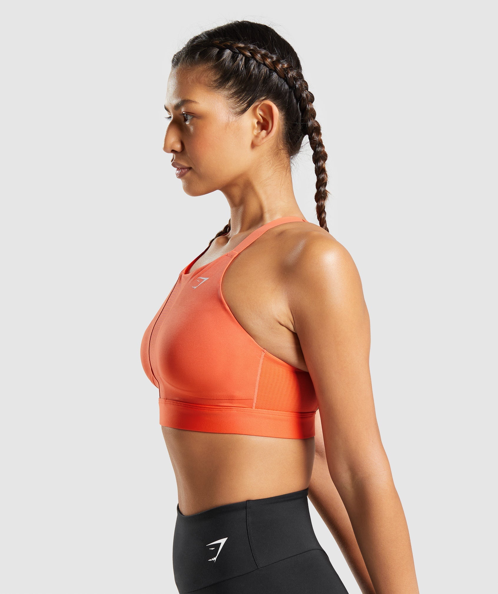 Orange Women's Gymshark Mesh Neckline 2.0 Sports Bra | YPEKSB-758