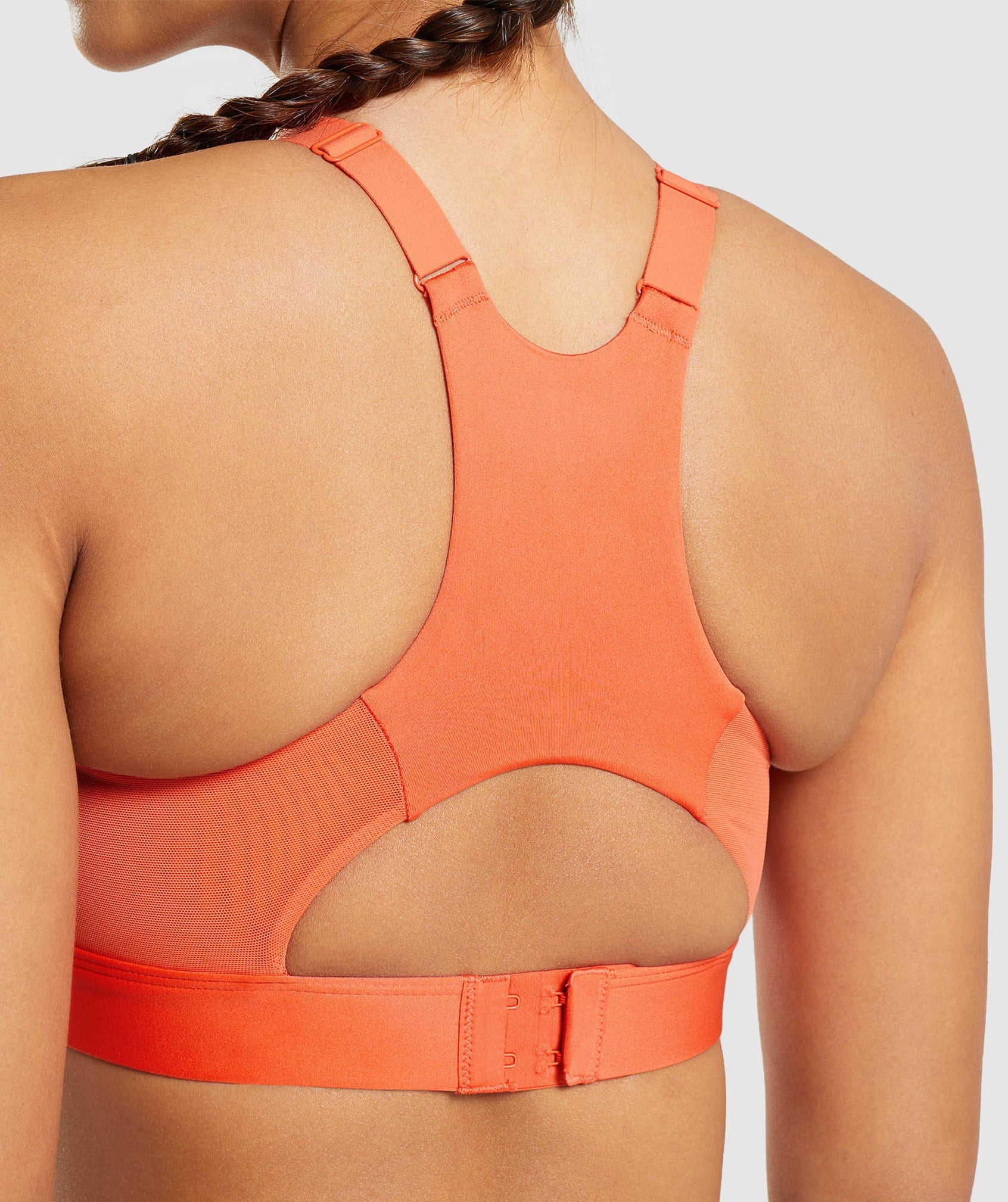 Orange Women's Gymshark Mesh Neckline 2.0 Sports Bra | YPEKSB-758