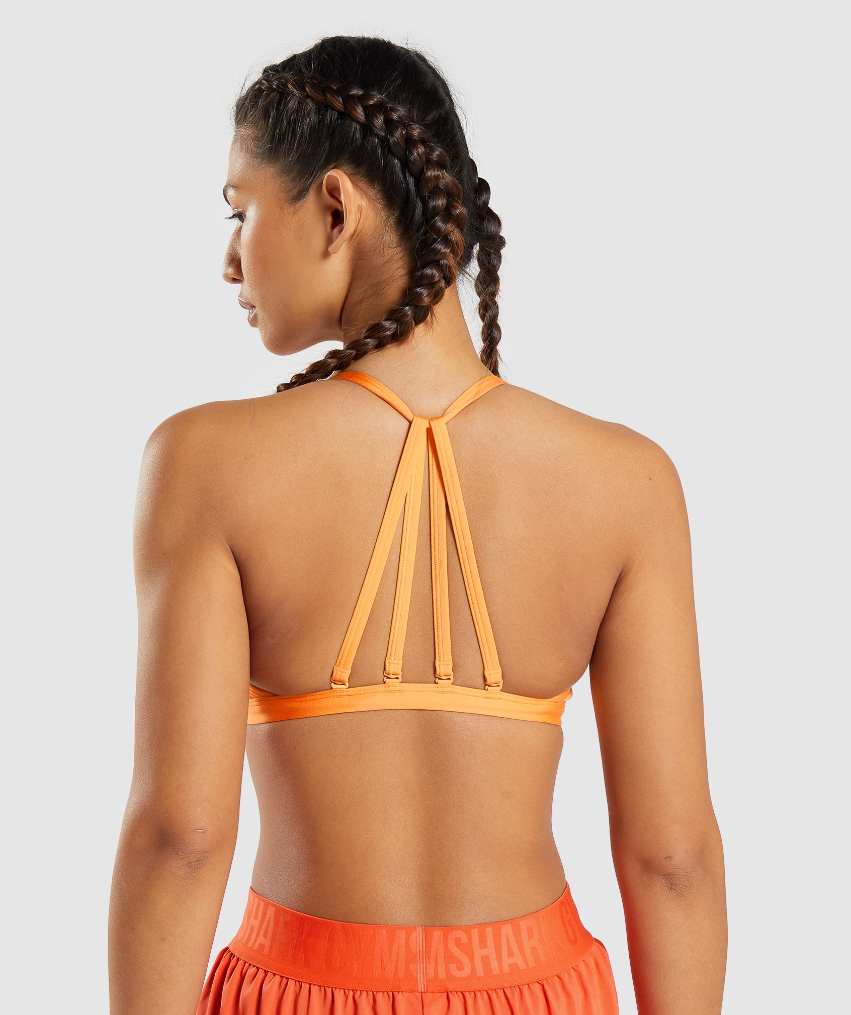 Orange Women's Gymshark Minimal Sports Bra | BAHTEY-056