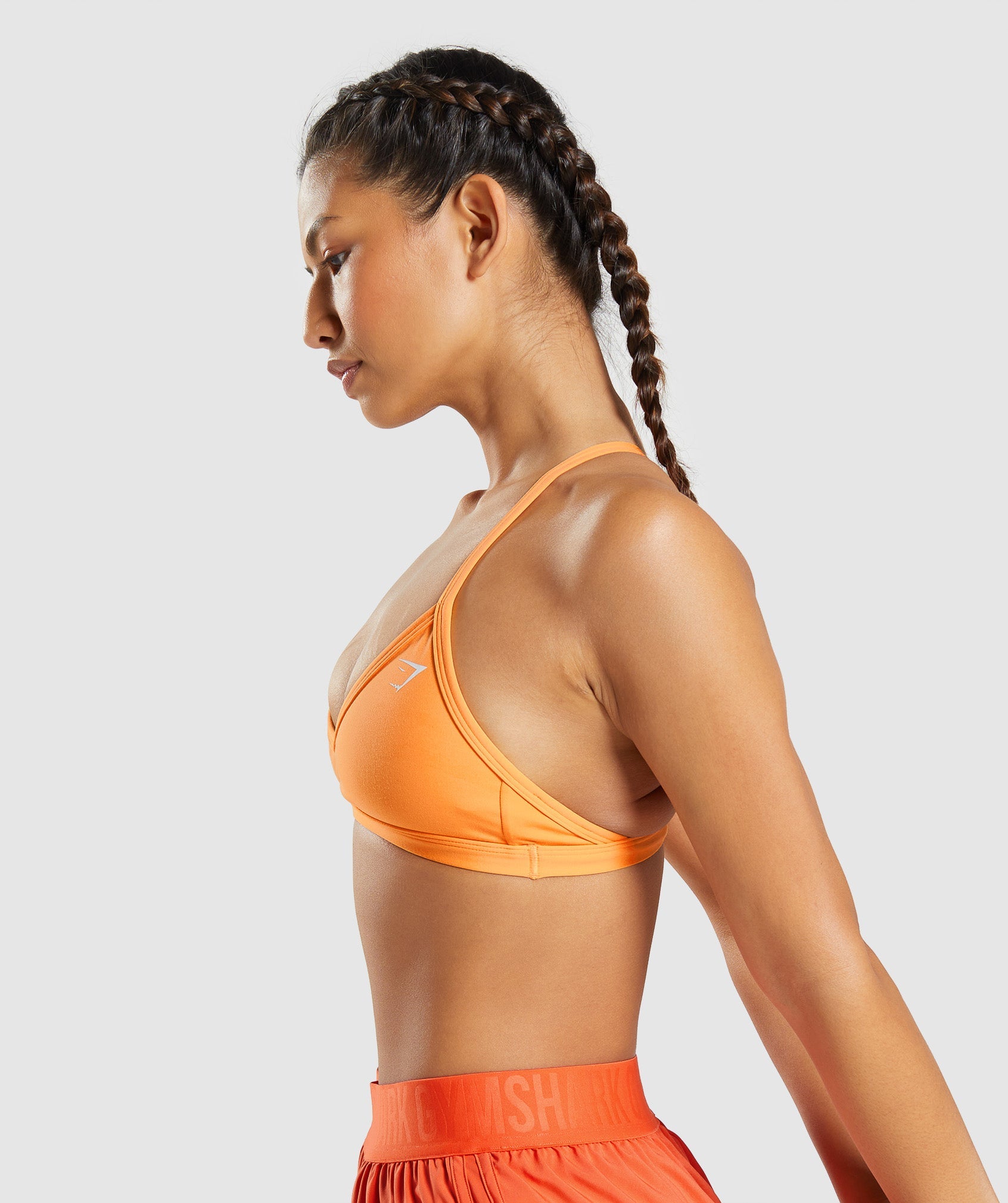 Orange Women's Gymshark Minimal Sports Bra | BAHTEY-056