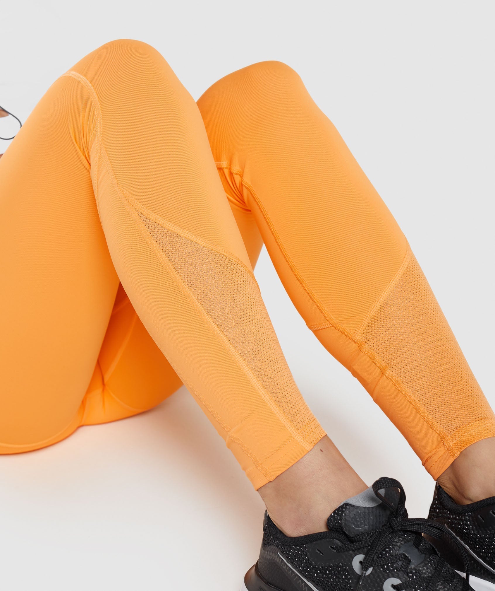 Orange Women's Gymshark Pulse Mesh Leggings | CYHXPF-286