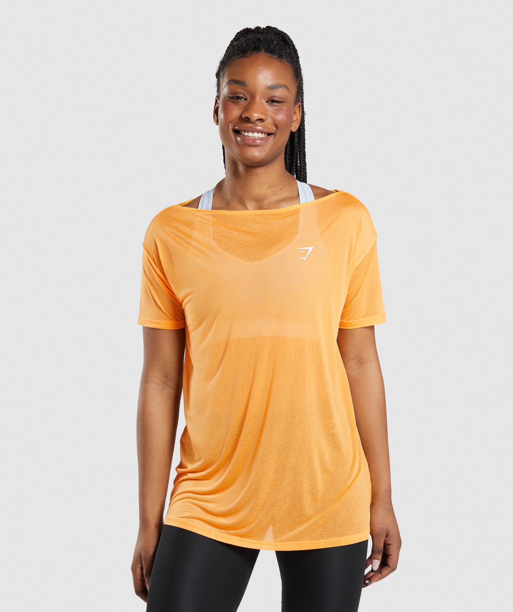 Orange Women\'s Gymshark Training Oversized Tops | NCTHEL-104