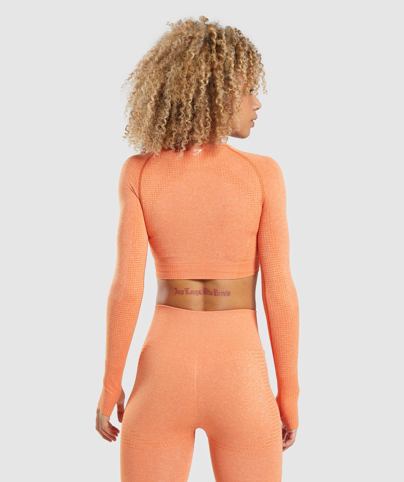 Orange Women's Gymshark Vital Seamless 2.0 Long Sleeve Crop Tops | JCUDNB-732