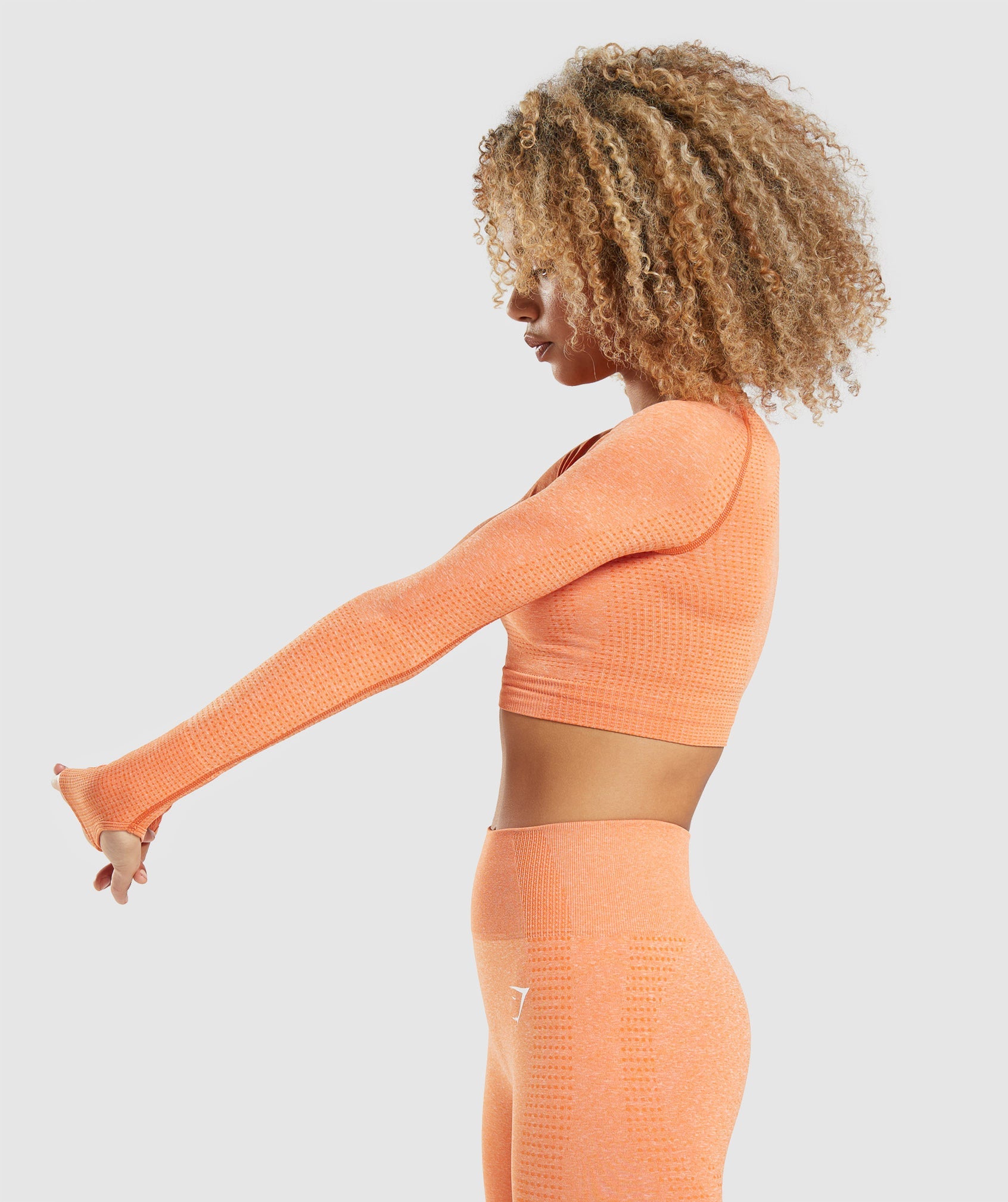 Orange Women's Gymshark Vital Seamless 2.0 Long Sleeve Crop Tops | JCUDNB-732