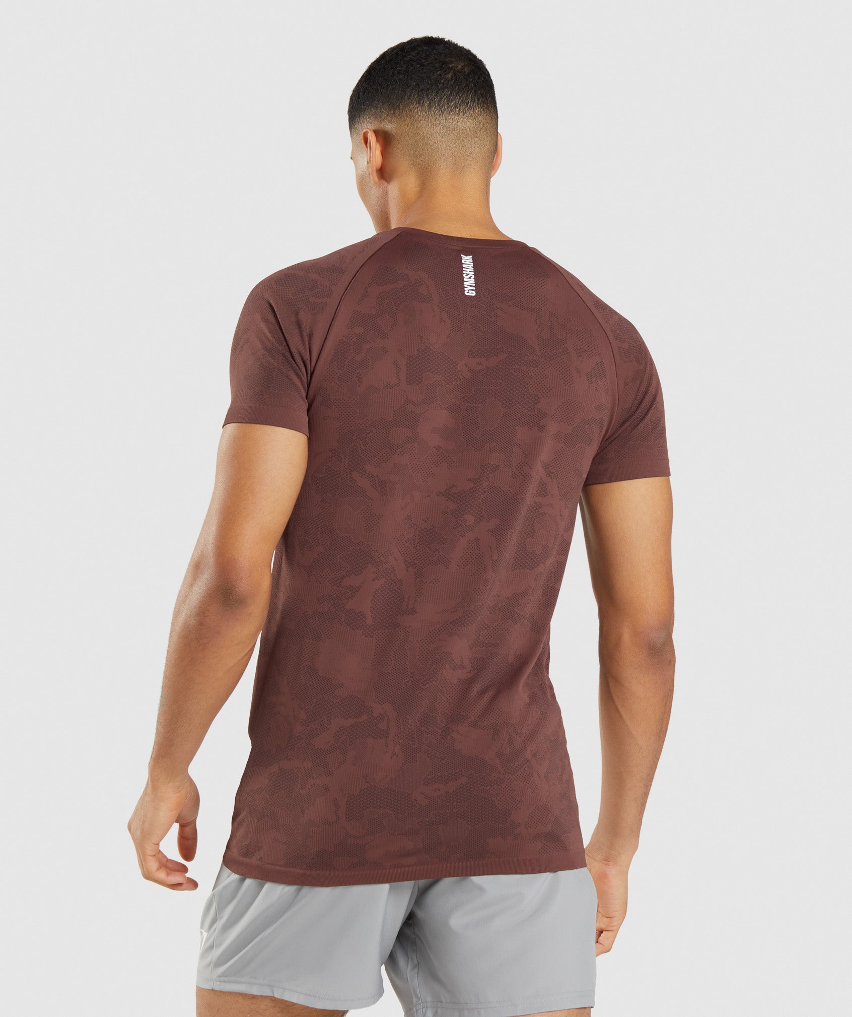 Pink Brown / Black Men's Gymshark Geo Seamless T Shirts | NYJQMX-107