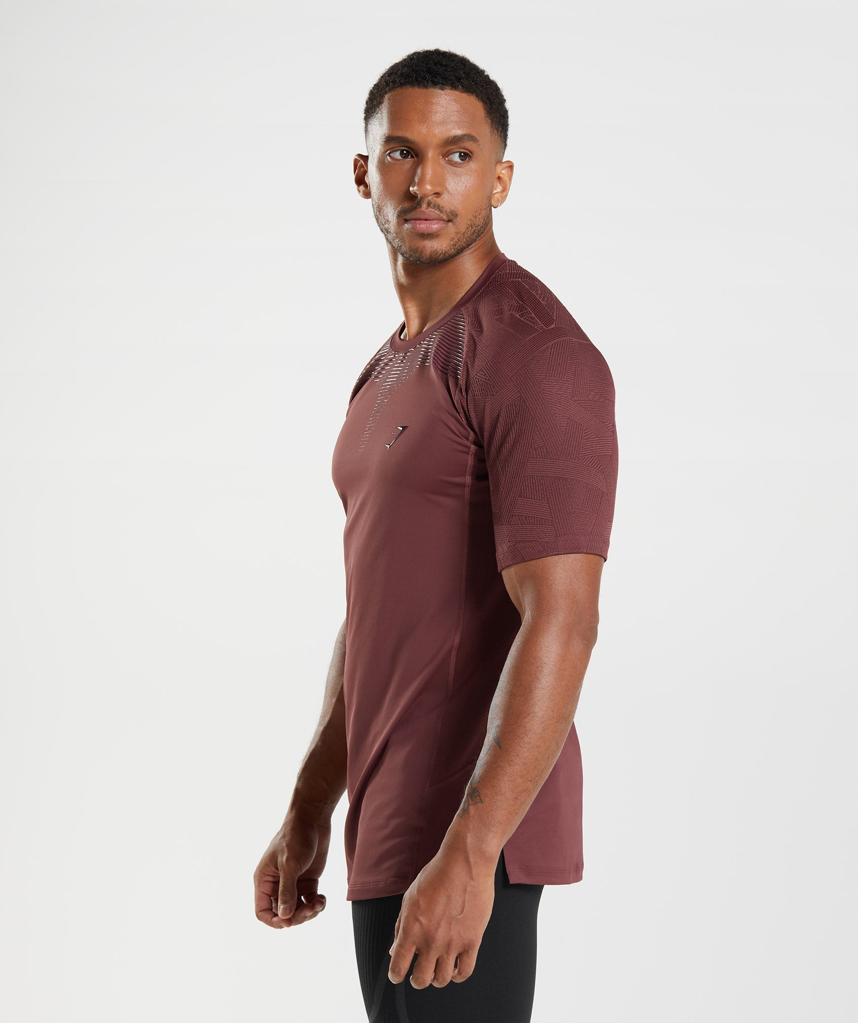 Pink Brown Men's Gymshark Form T Shirts | GZFUAX-685