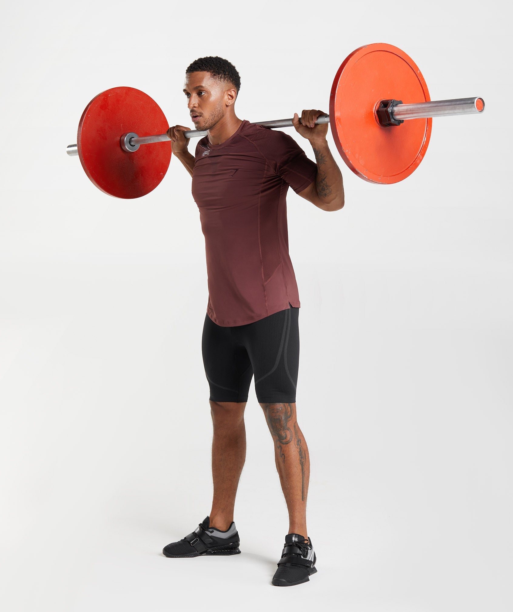 Pink Brown Men's Gymshark Form T Shirts | GZFUAX-685