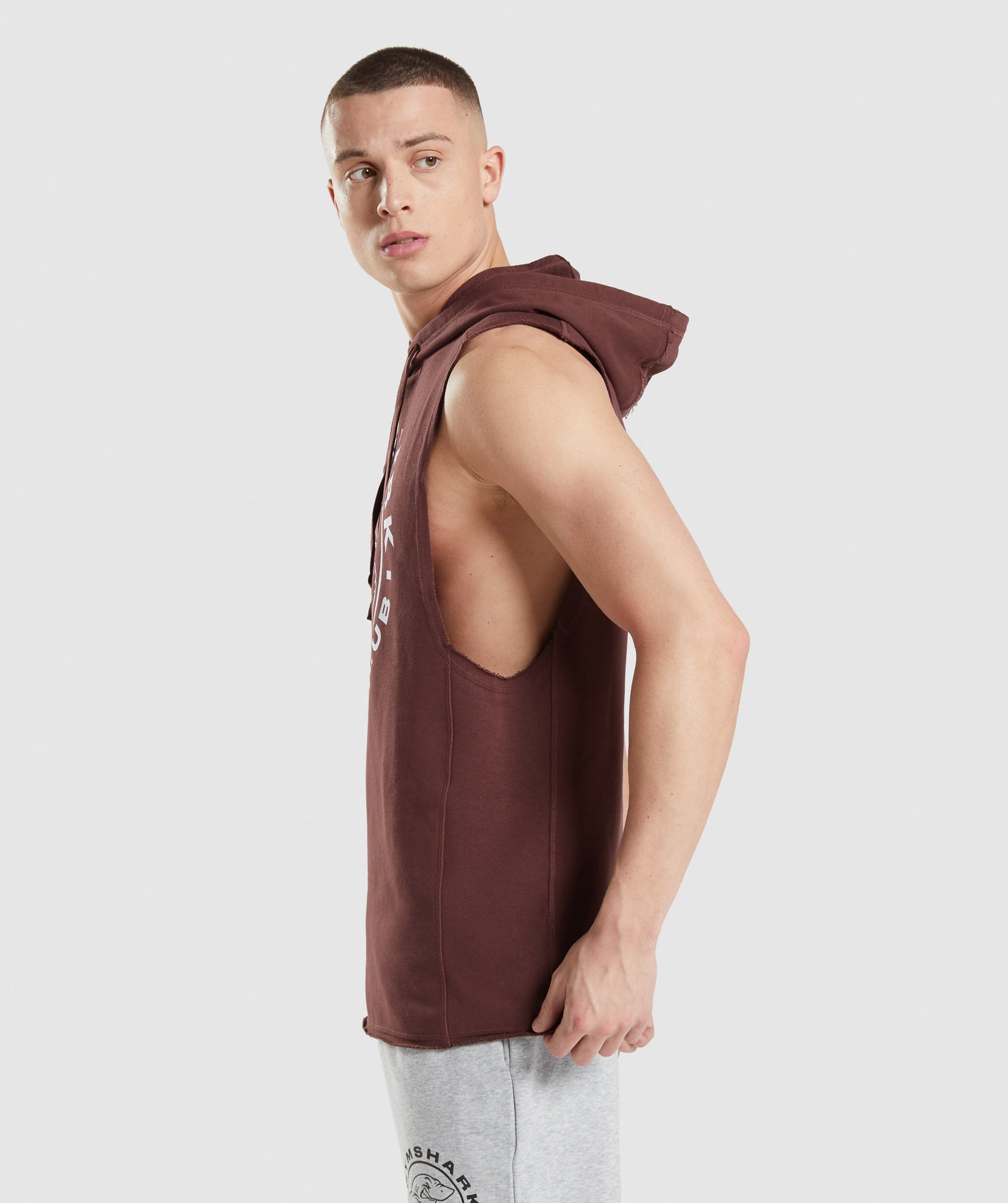 Pink Brown Men's Gymshark Legacy Drop Arm Hoodie | PVSJHD-643