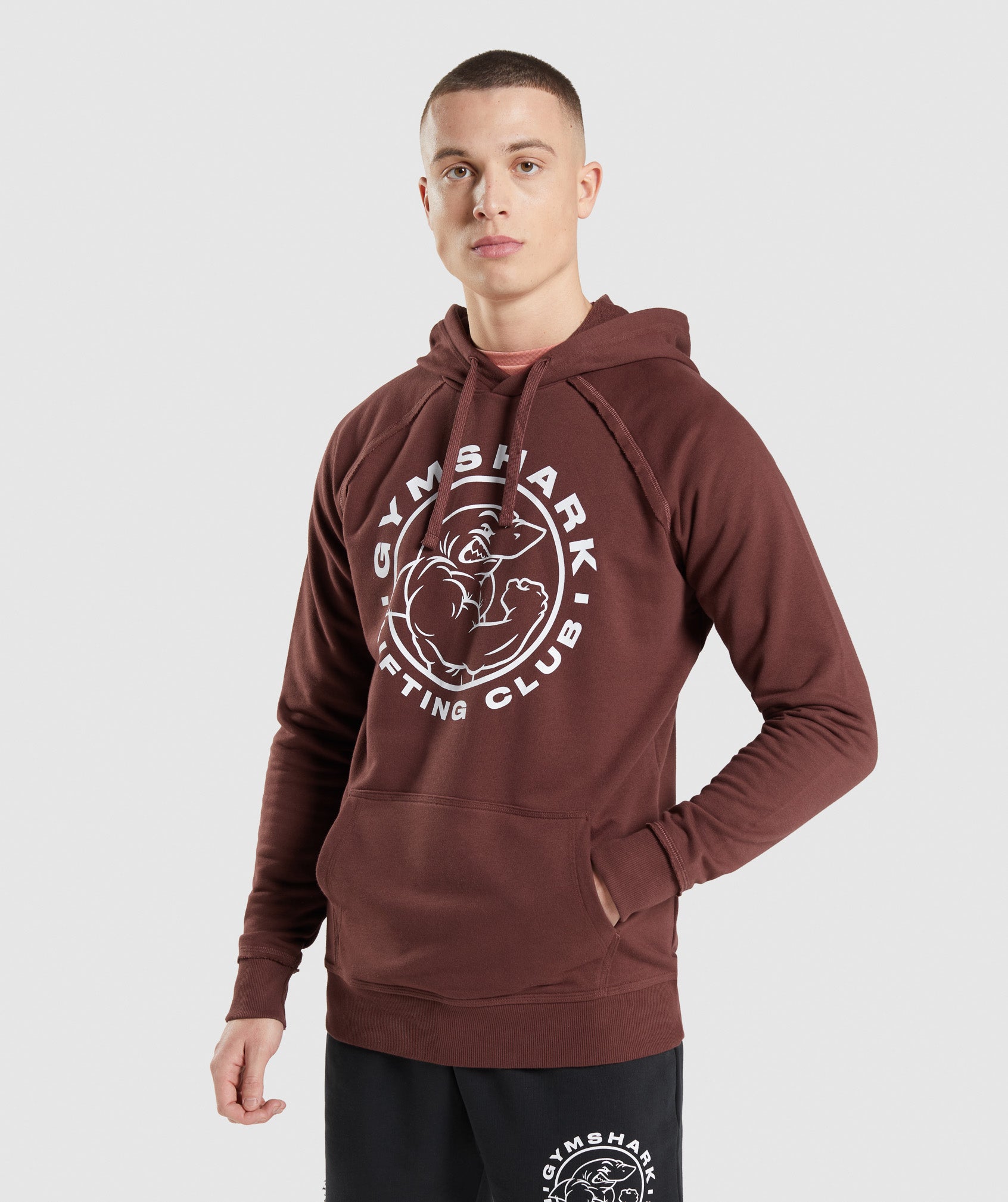 Pink Brown Men\'s Gymshark Legacy Hoodie | NJBYPC-076