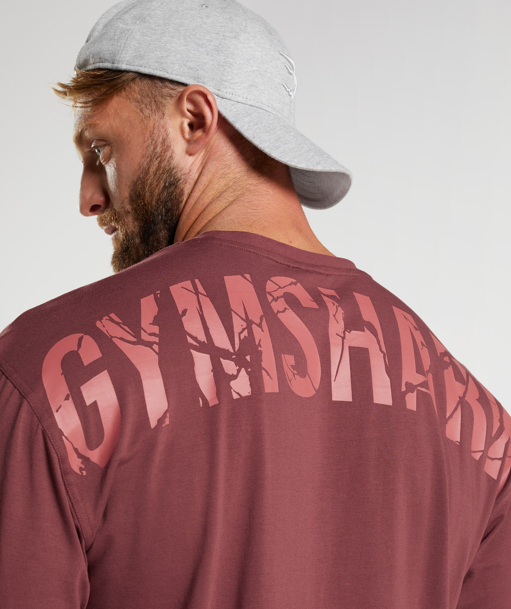 Pink Brown Men's Gymshark Power T Shirts | YHPVRJ-417