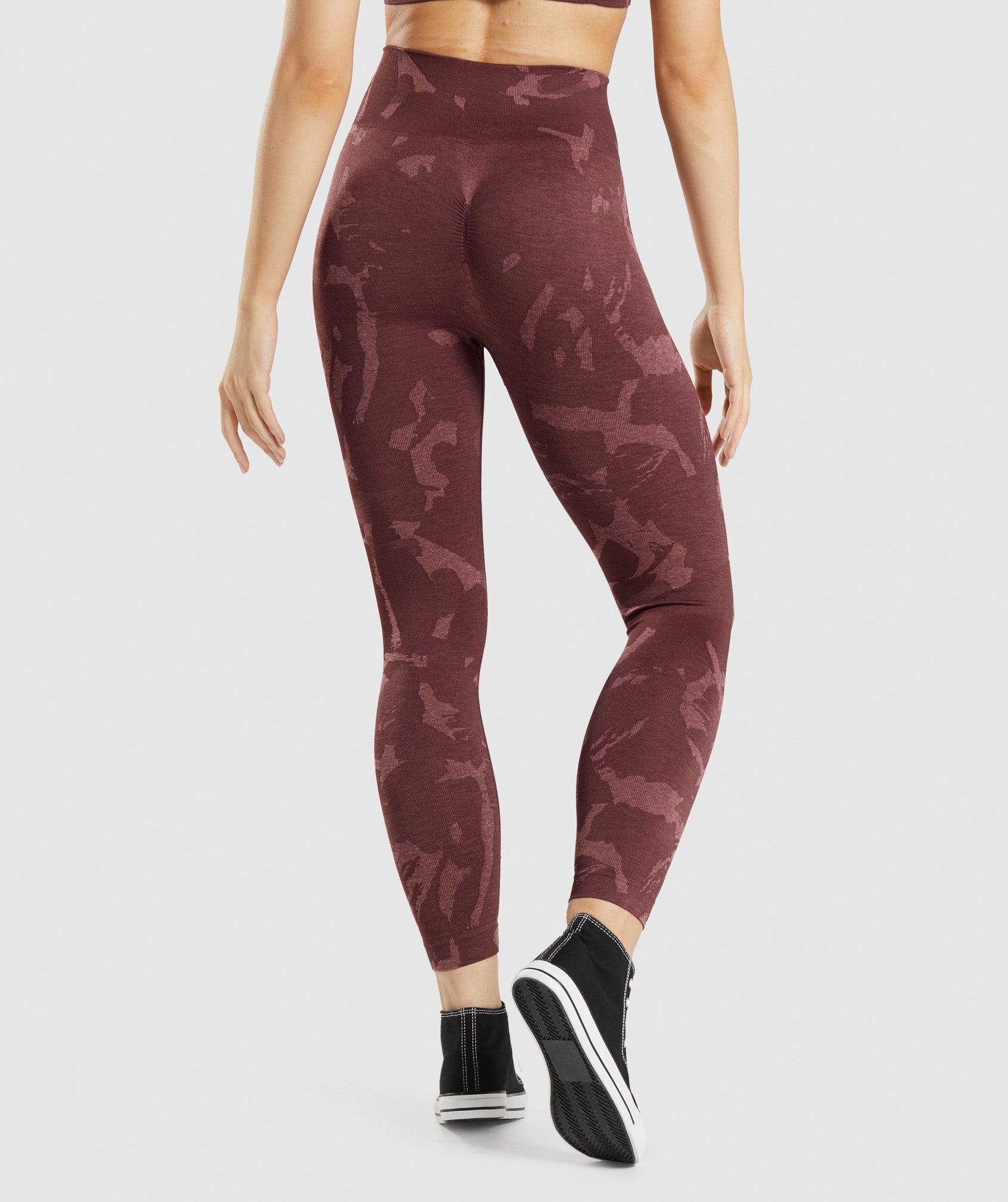 Pink Brown Women's Gymshark Adapt Camo Seamless Leggings | WBNHPQ-150