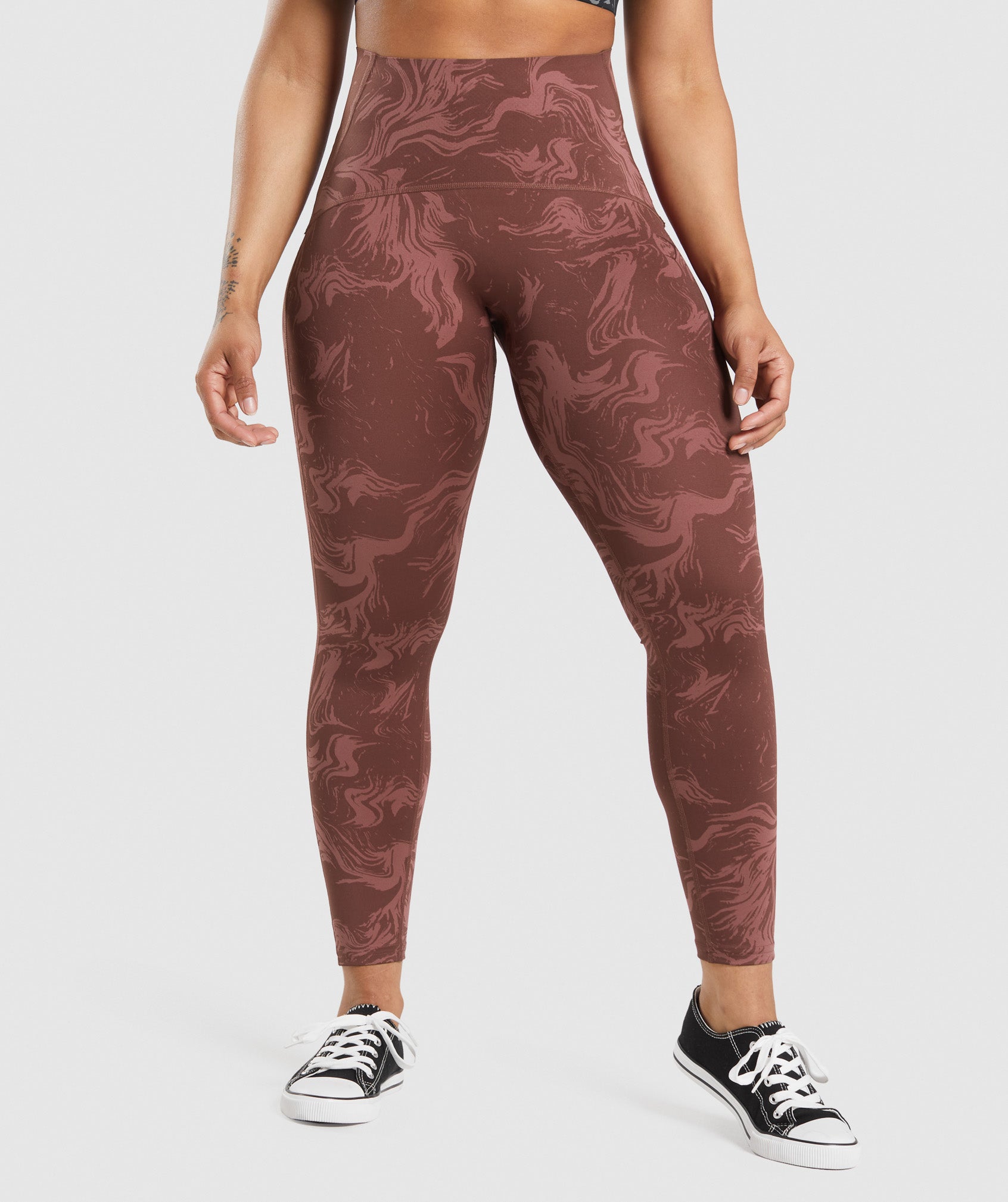 Pink Brown Women\'s Gymshark GS Power High Rise Leggings | NDLAYR-182