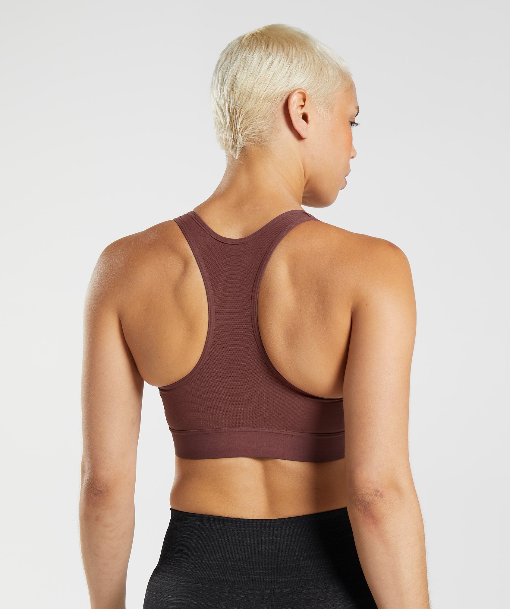 Pink Brown Women's Gymshark Racerback High Support Sports Bra | NDLQPA-754