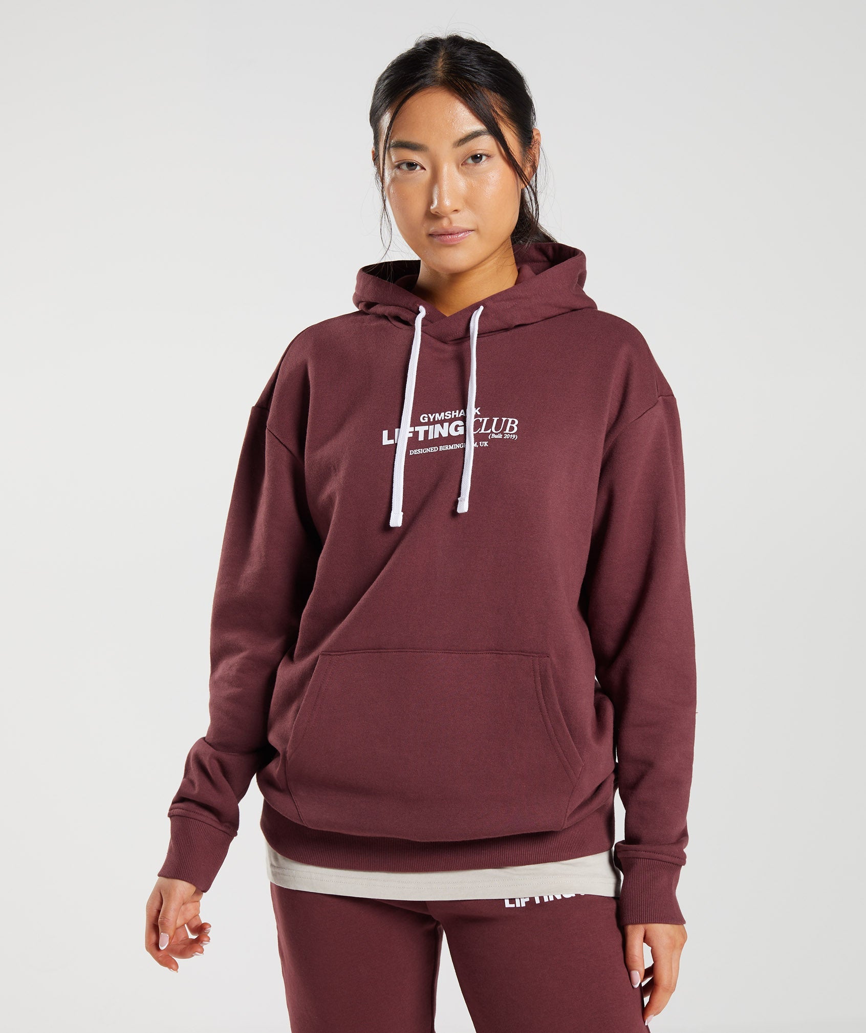 Pink Brown Women's Gymshark Social Club Oversized Hoodie | IRKDTQ-154