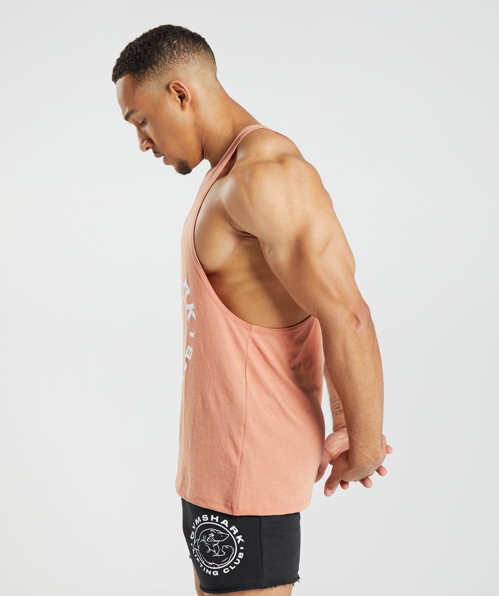 Pink Men's Gymshark Legacy Stringer Vest | VXJWCK-729