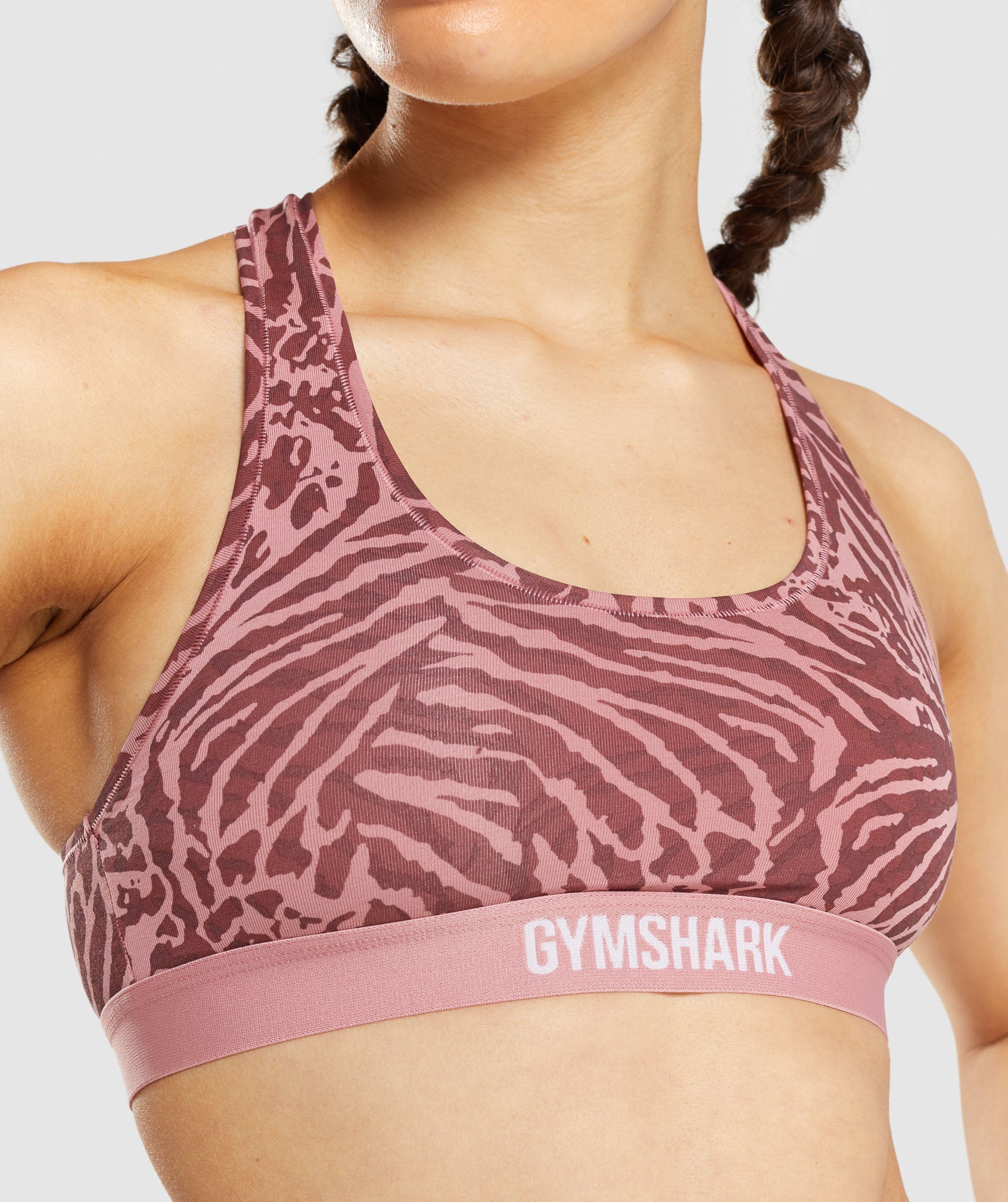 Pink Women's Gymshark Cotton Sports Bra | NHBXSW-809