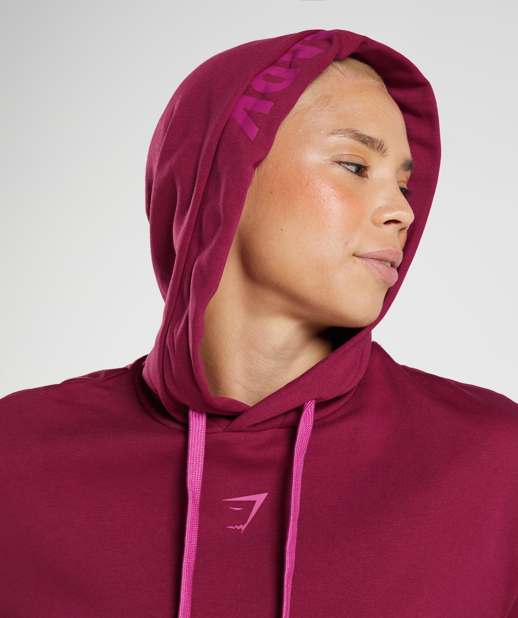 Pink Women's Gymshark Graphics Fraction Hoodie | WRLKQH-053