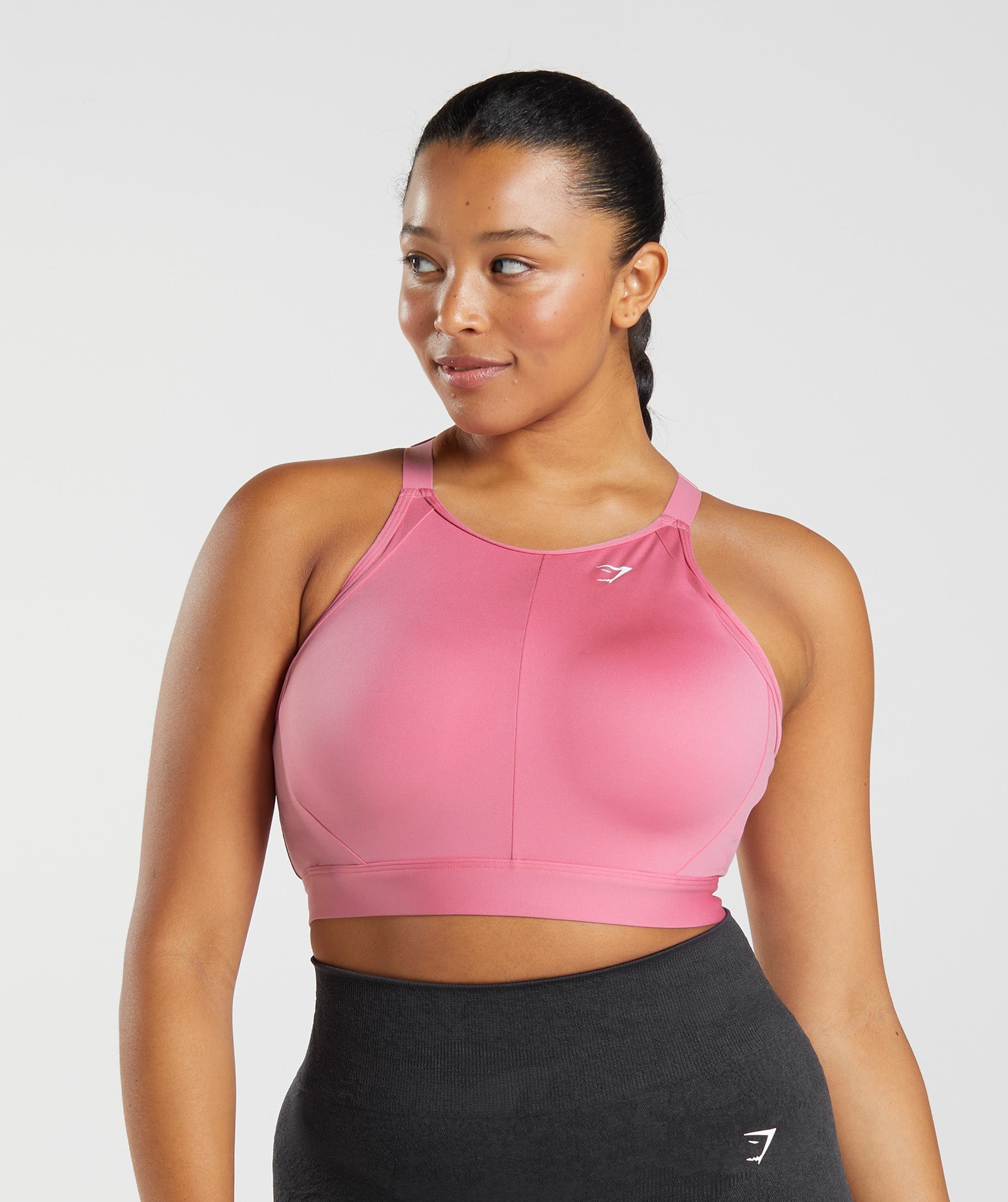 Pink Women\'s Gymshark High Neck High Support Sports Bra | MHREPY-278