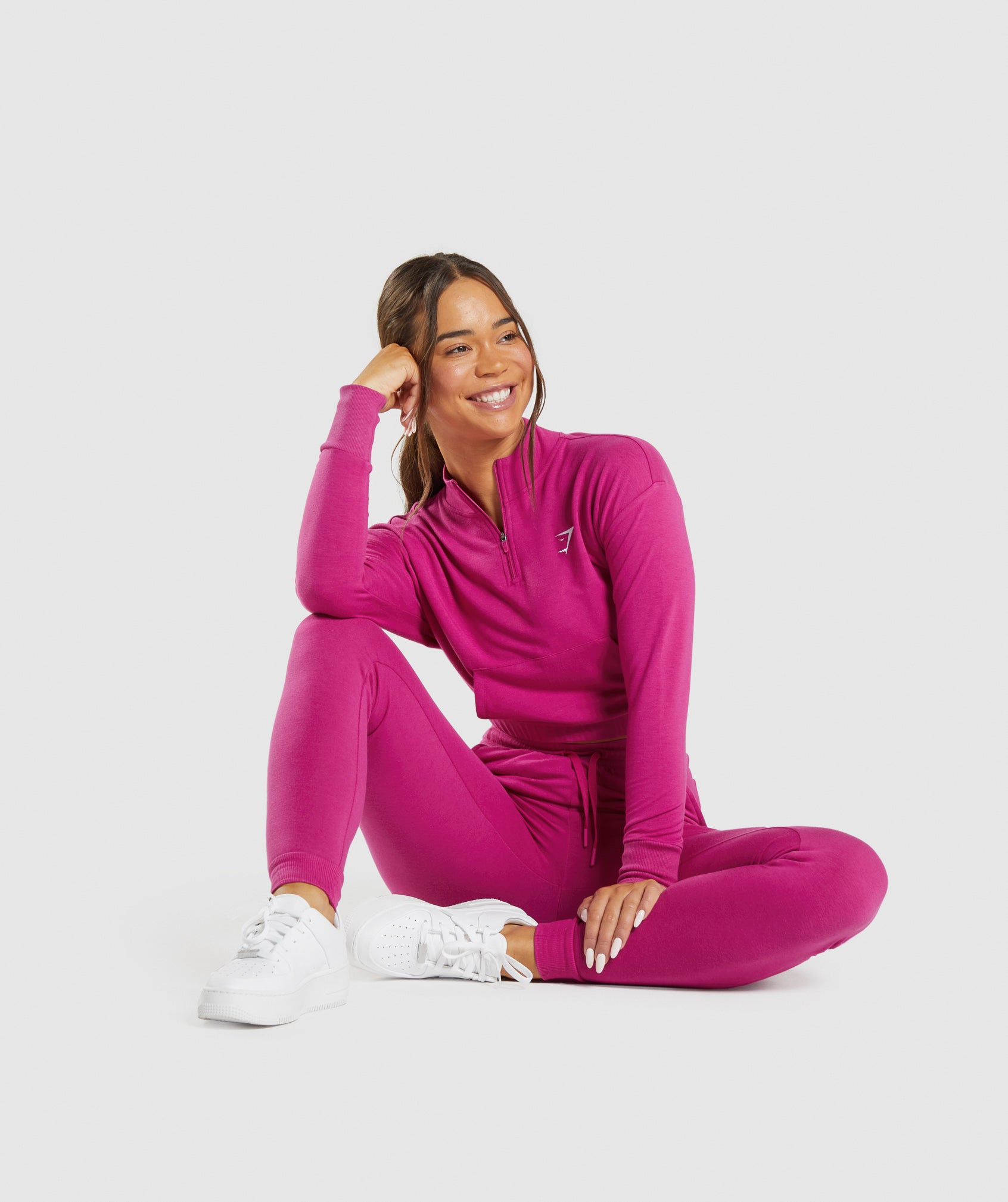 Pink Women's Gymshark Training Pippa Pullover Sweaters | RWHQEU-618