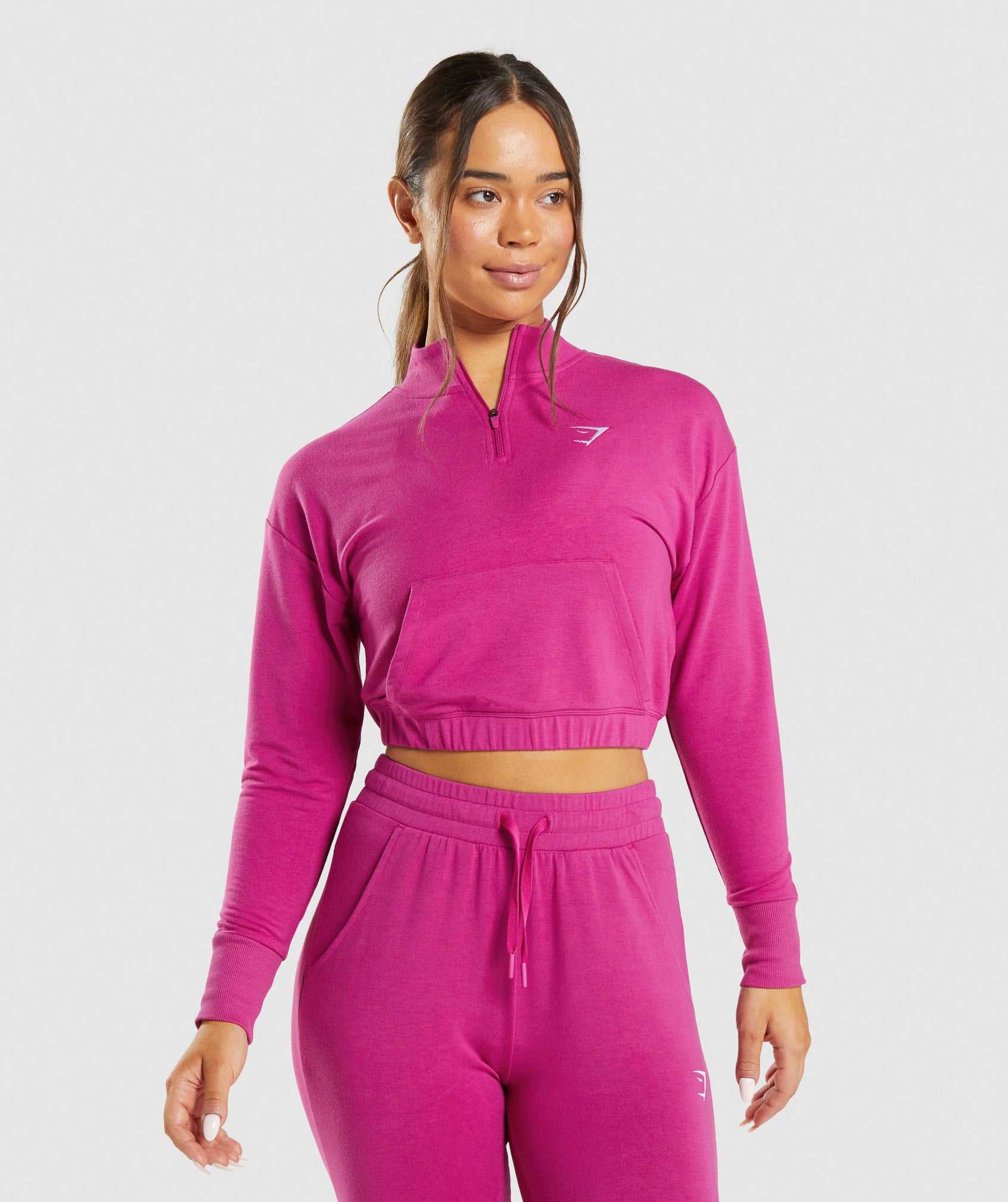 Pink Women\'s Gymshark Training Pippa Pullover Sweaters | RWHQEU-618