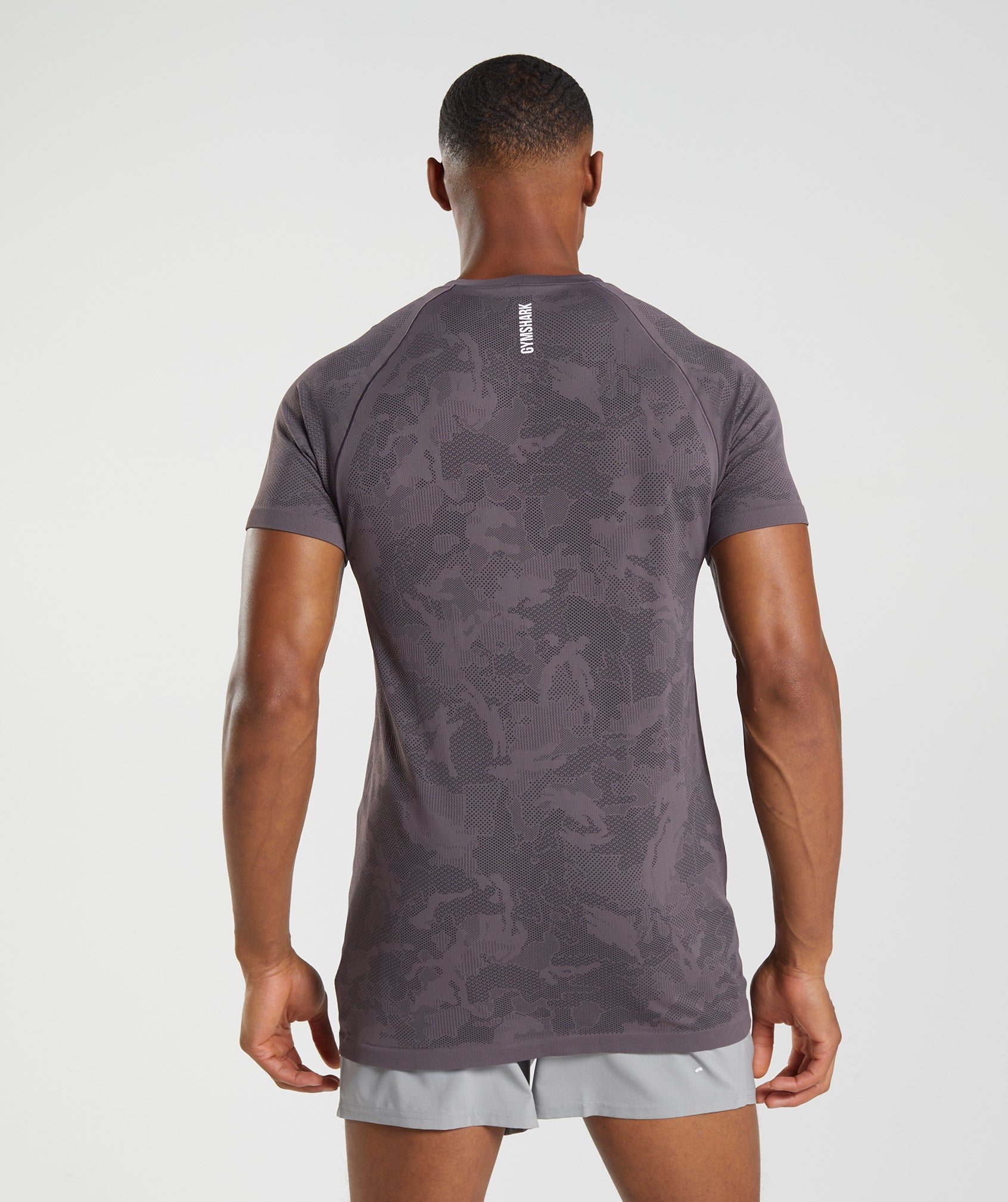 Purple / Black Men's Gymshark Geo Seamless T Shirts | AWKOCU-217