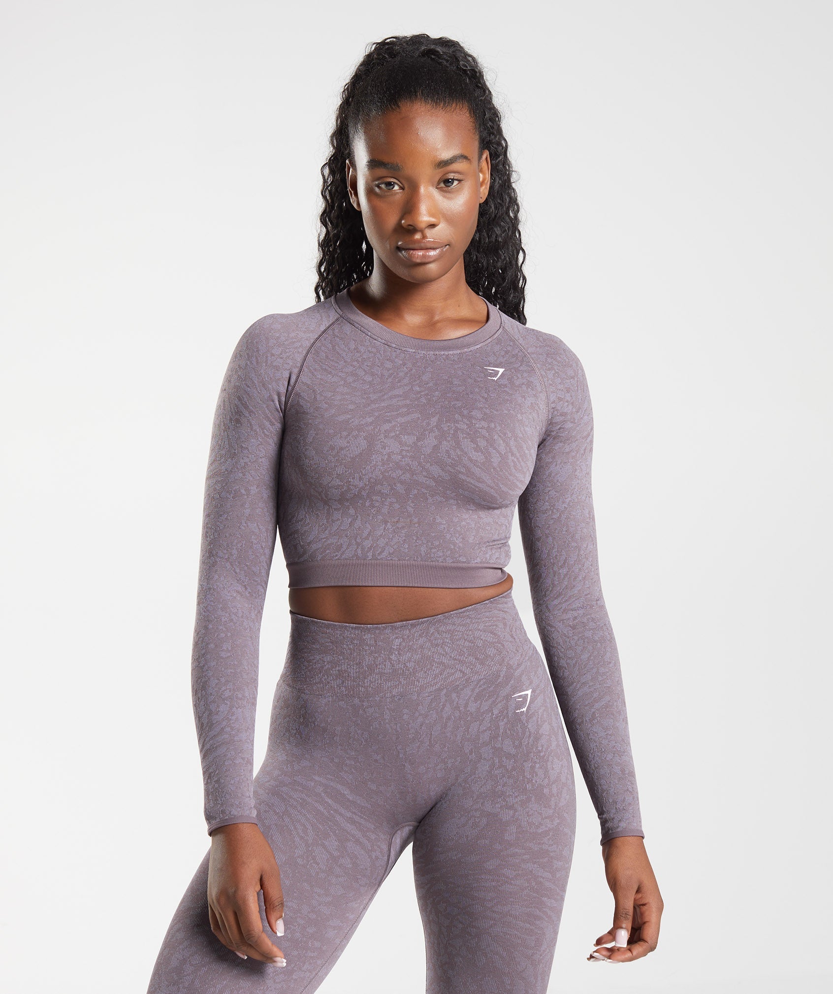 Purple Women's Gymshark Adapt Animal Seamless Lace Up Back Tops | WZHNOP-173