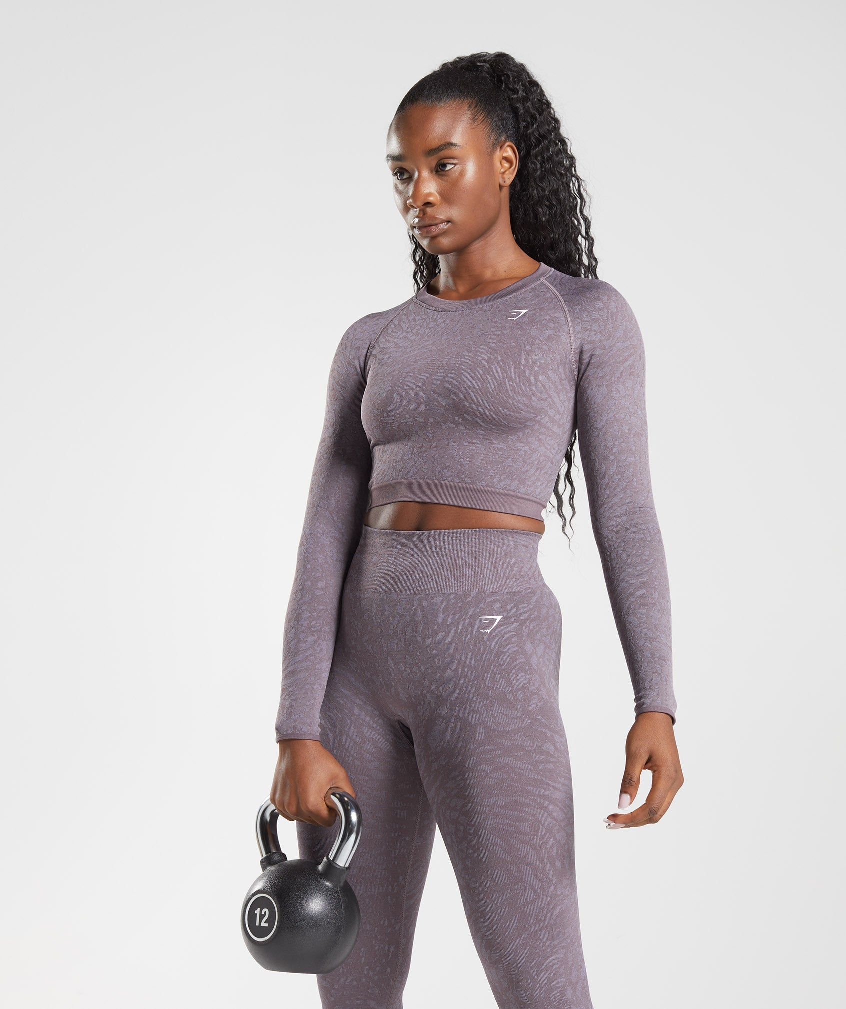 Purple Women's Gymshark Adapt Animal Seamless Lace Up Back Tops | WZHNOP-173