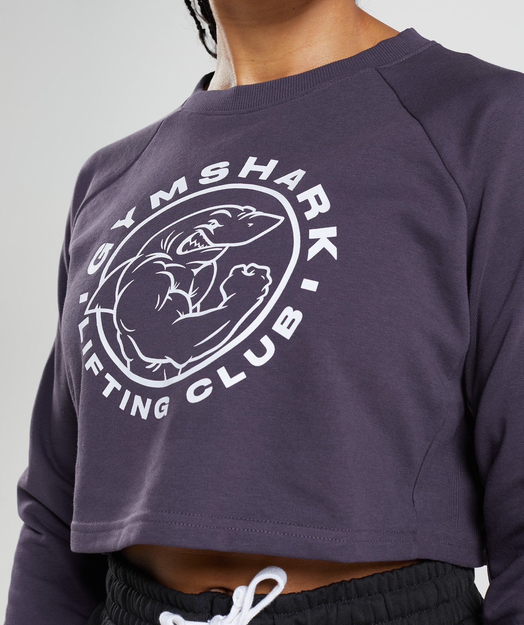 Purple Women's Gymshark Legacy Cropped Sweaters | EOTFNQ-951