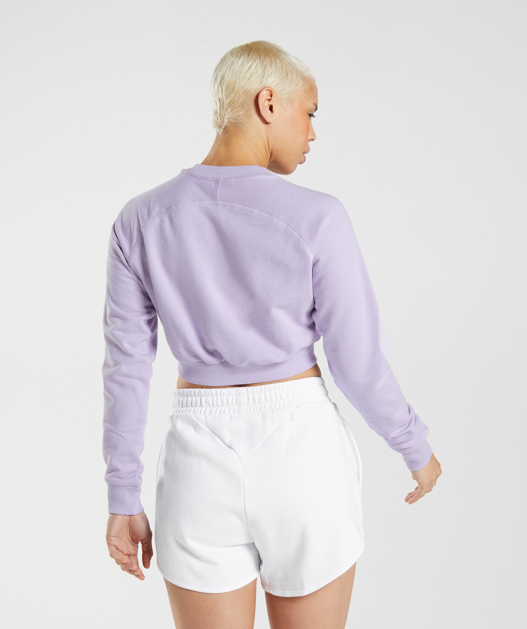 Purple Women's Gymshark Training Cropped Sweaters | LBHADV-369