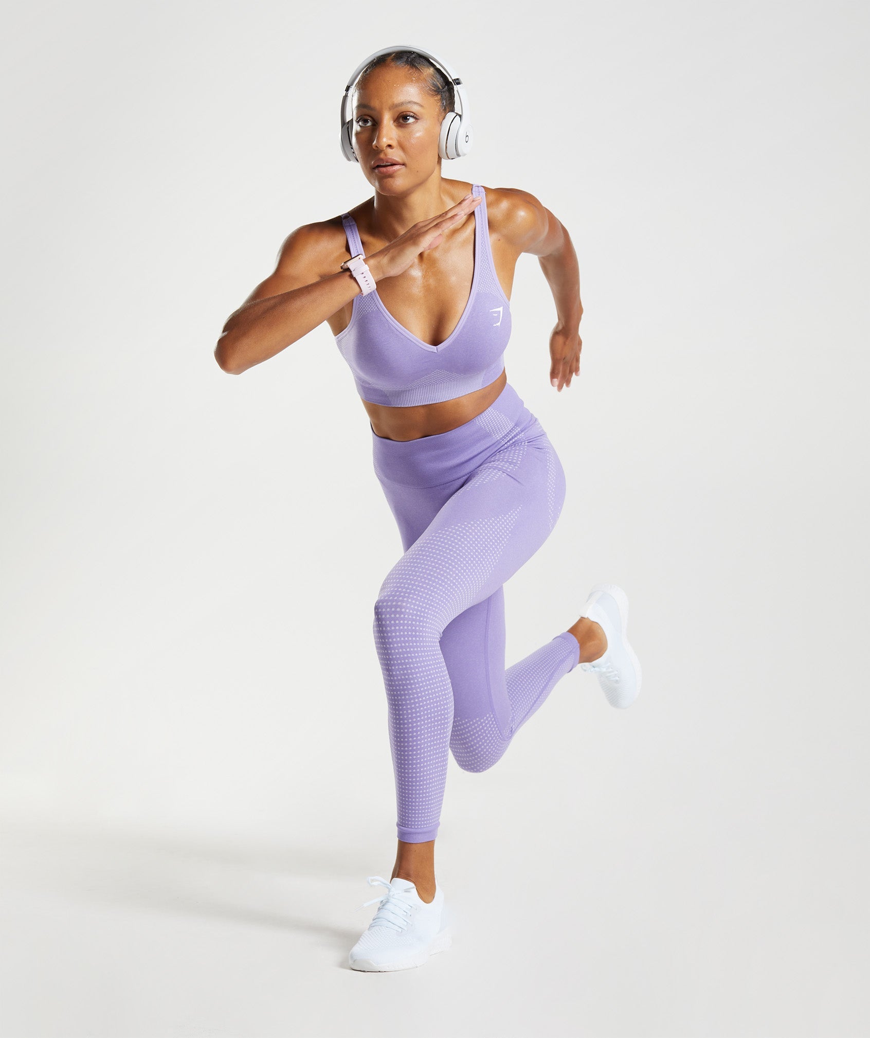 Purple Women's Gymshark Vital Seamless 2.0 V Neck Sports Bra | GAQNTH-654