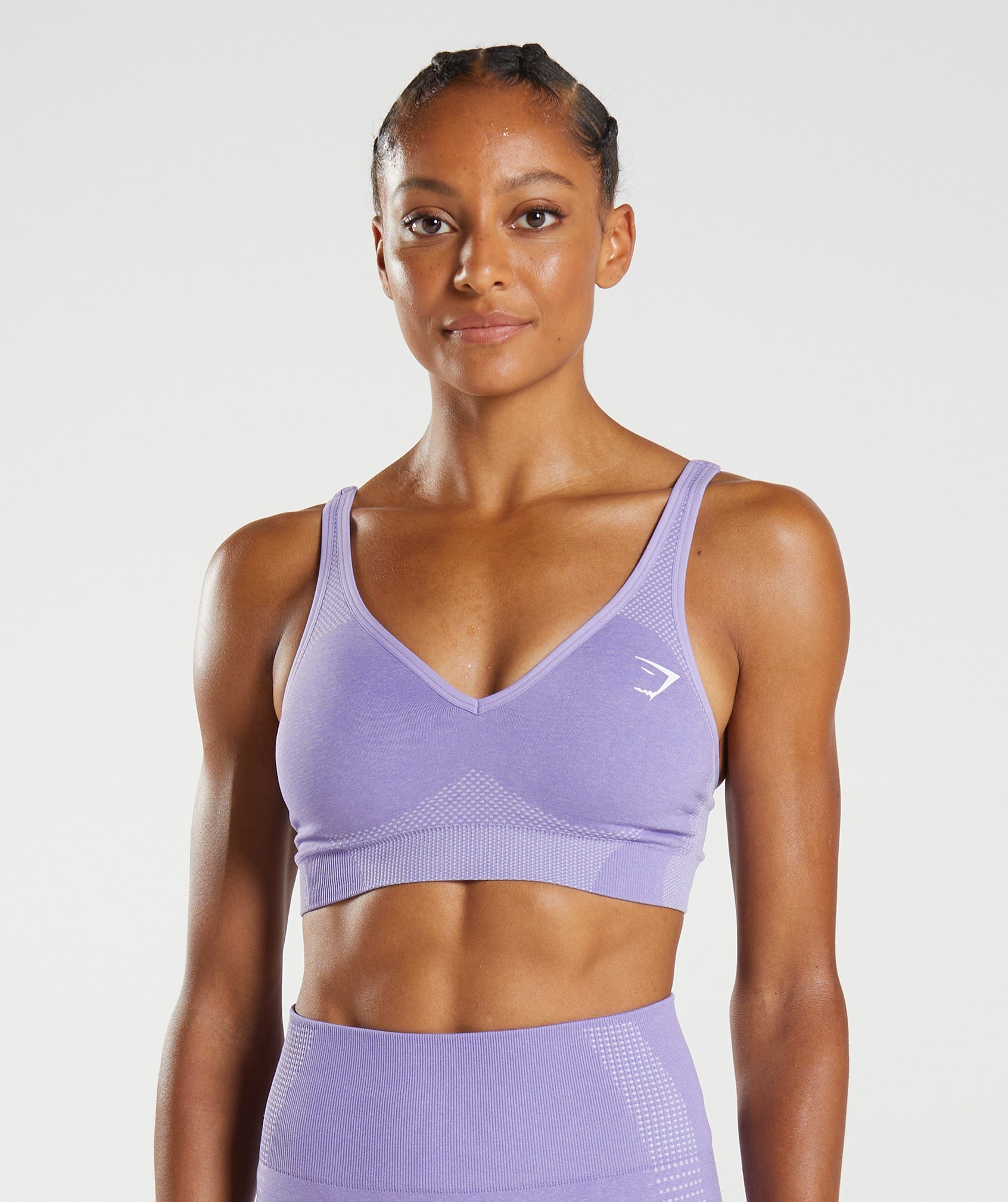 Purple Women\'s Gymshark Vital Seamless 2.0 V Neck Sports Bra | GAQNTH-654