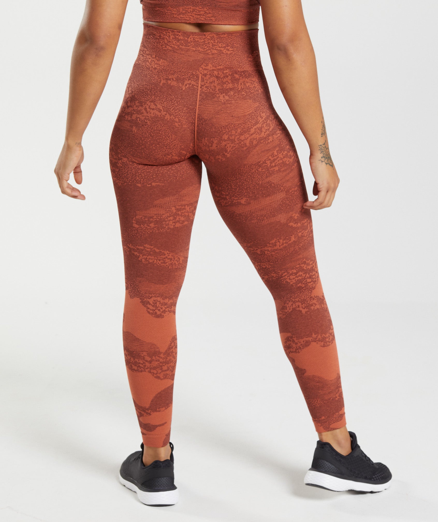 Red / Brown Women's Gymshark Adapt Camo Seamless Leggings | FYJCXL-956