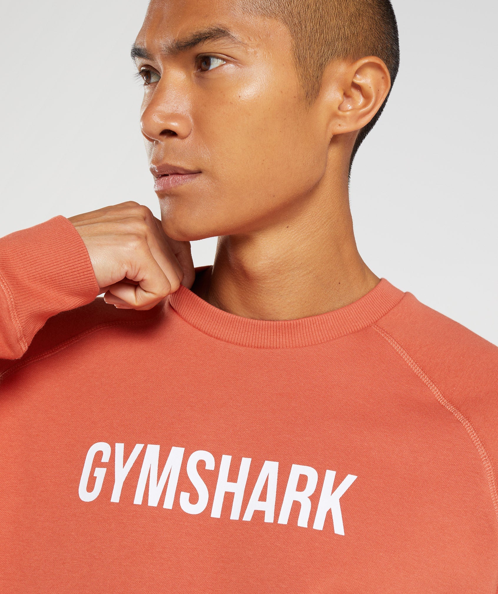 Red Men's Gymshark Apollo Crew Sweatshirts | YNTOCU-459