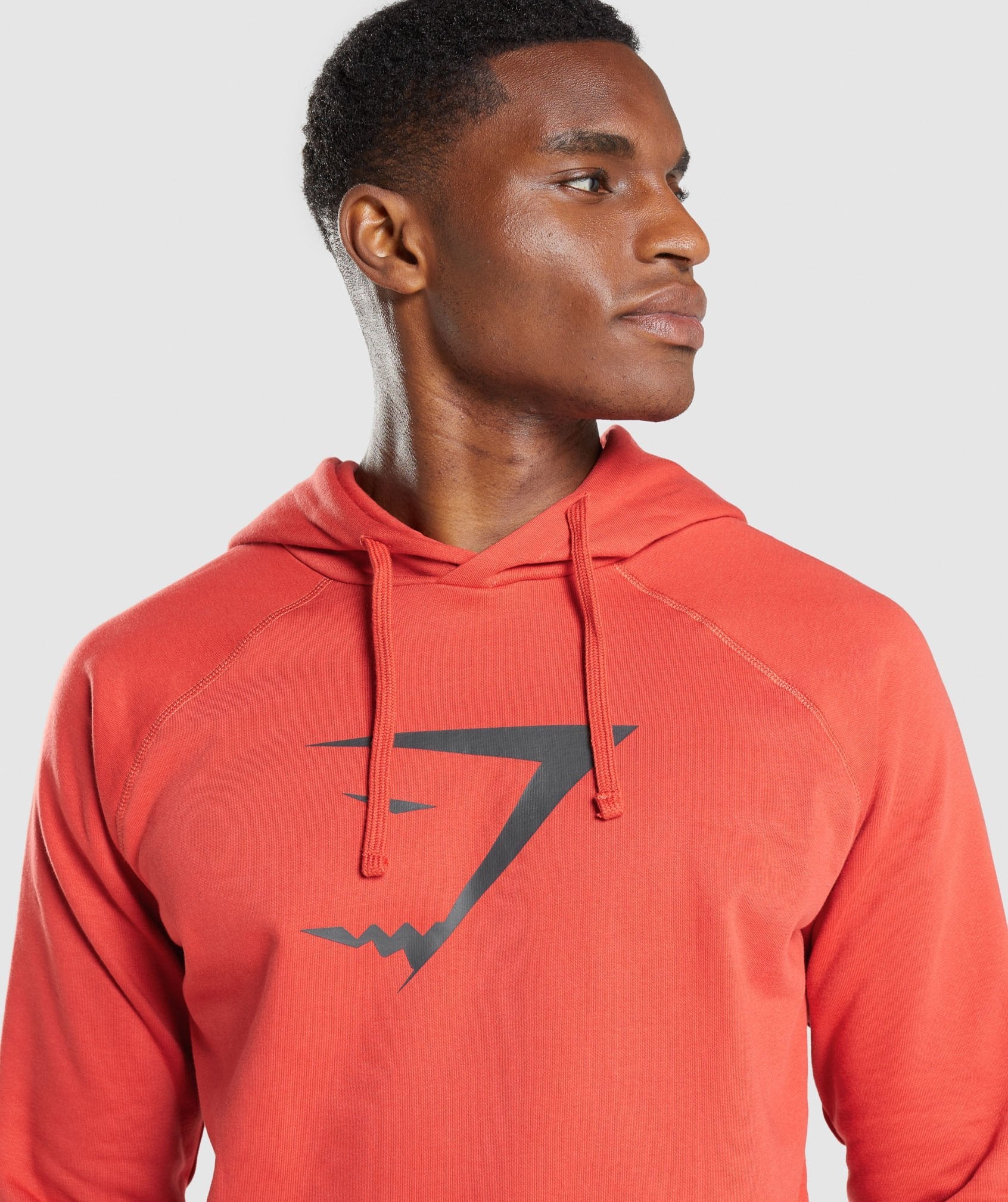 Red Men's Gymshark Sharkhead Infill Hoodie | QXKPRA-842