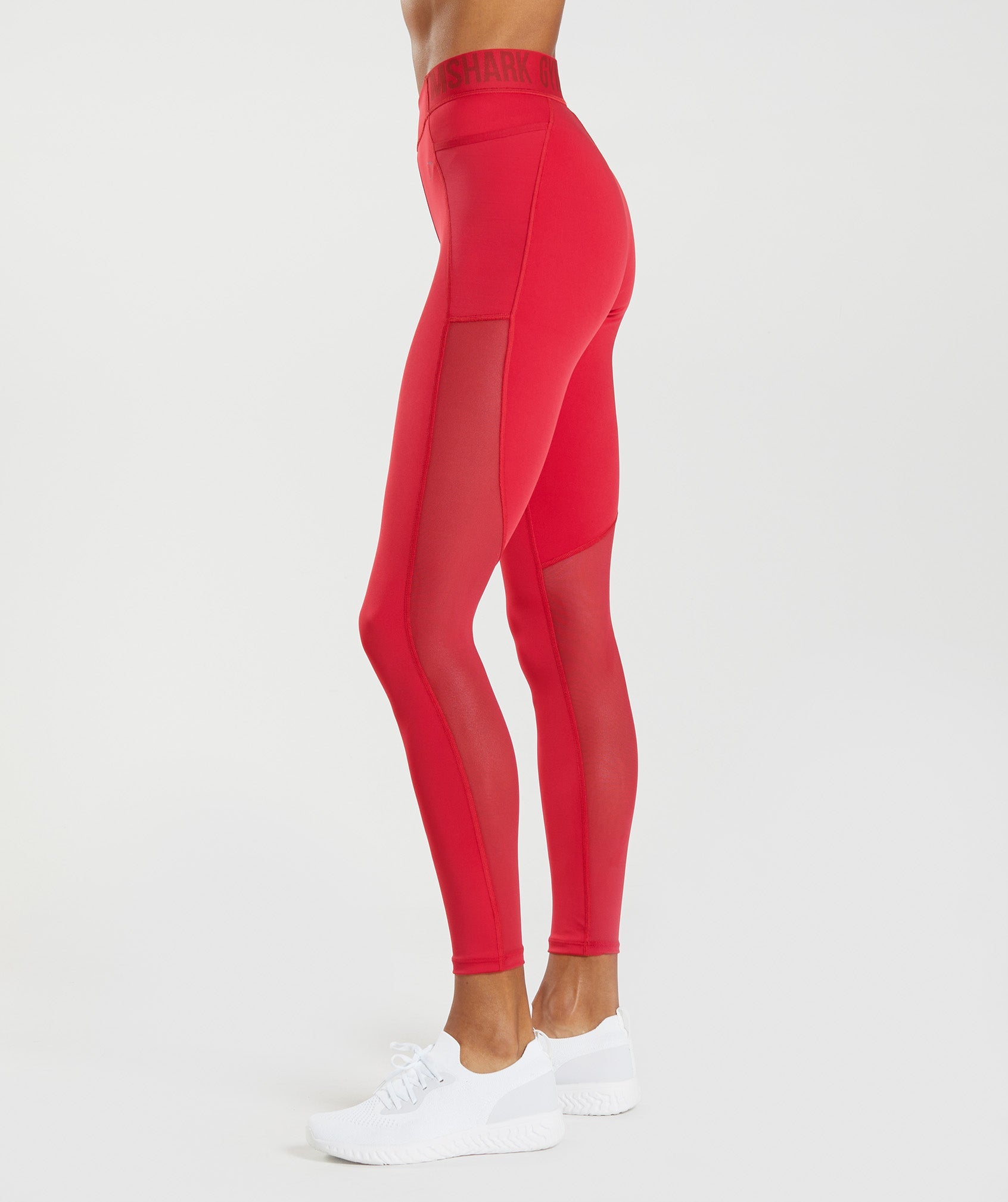 Red Women's Gymshark Training Brandmark Leggings | EYULTS-160