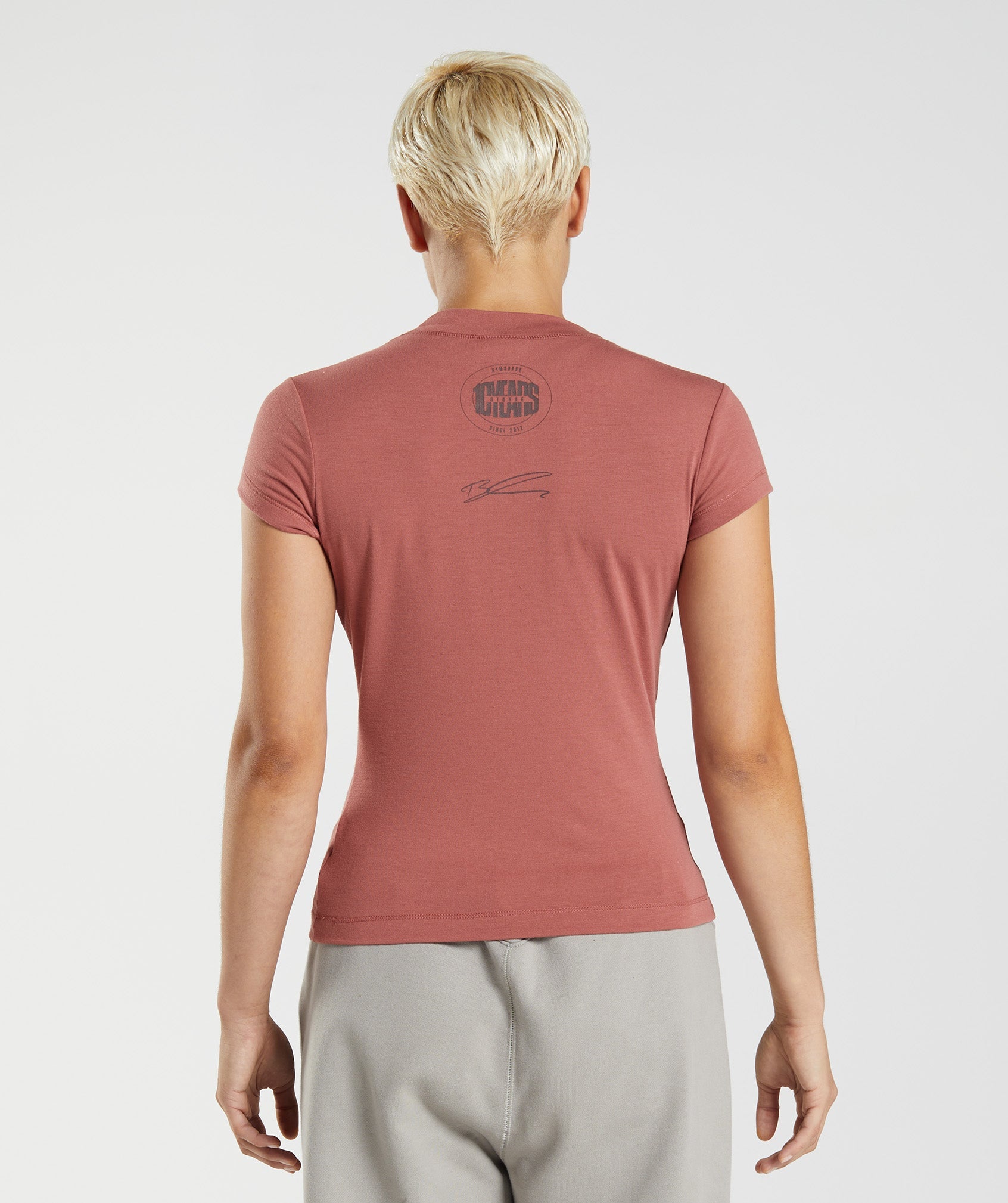 Rose Women's Gymshark GS10 Year Body Fit T Shirts | XLBOSF-408