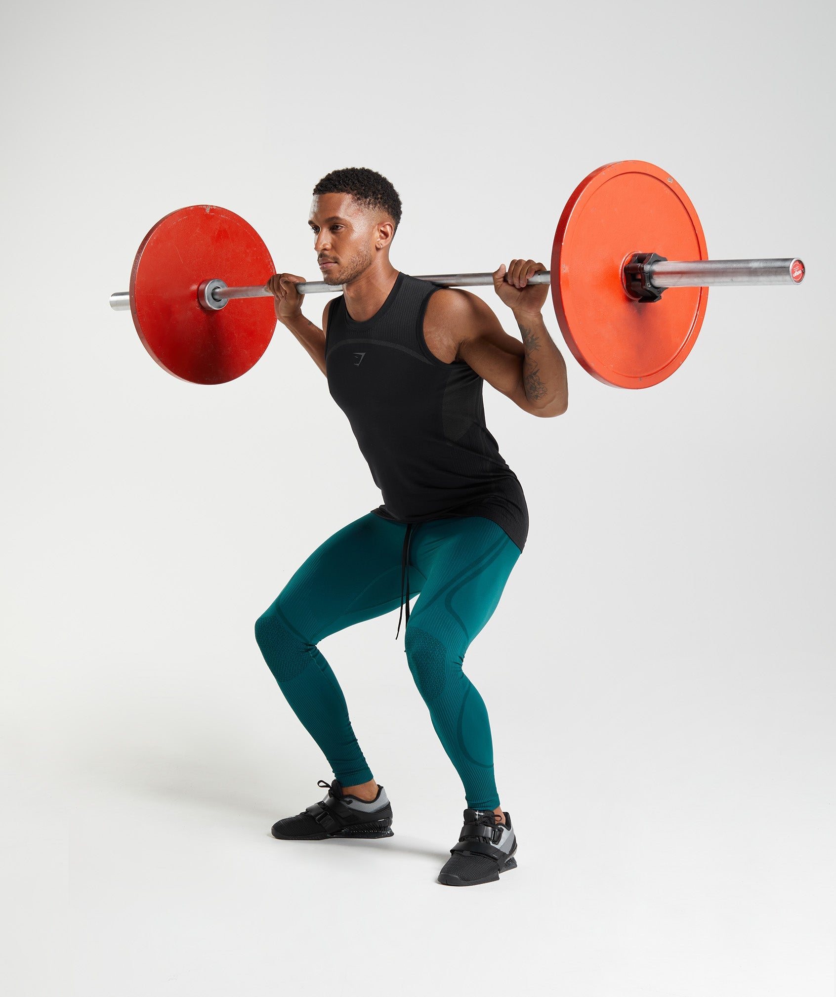 Turquoise / Black Men's Gymshark 315 Seamless Tights Leggings | ELXVTN-215