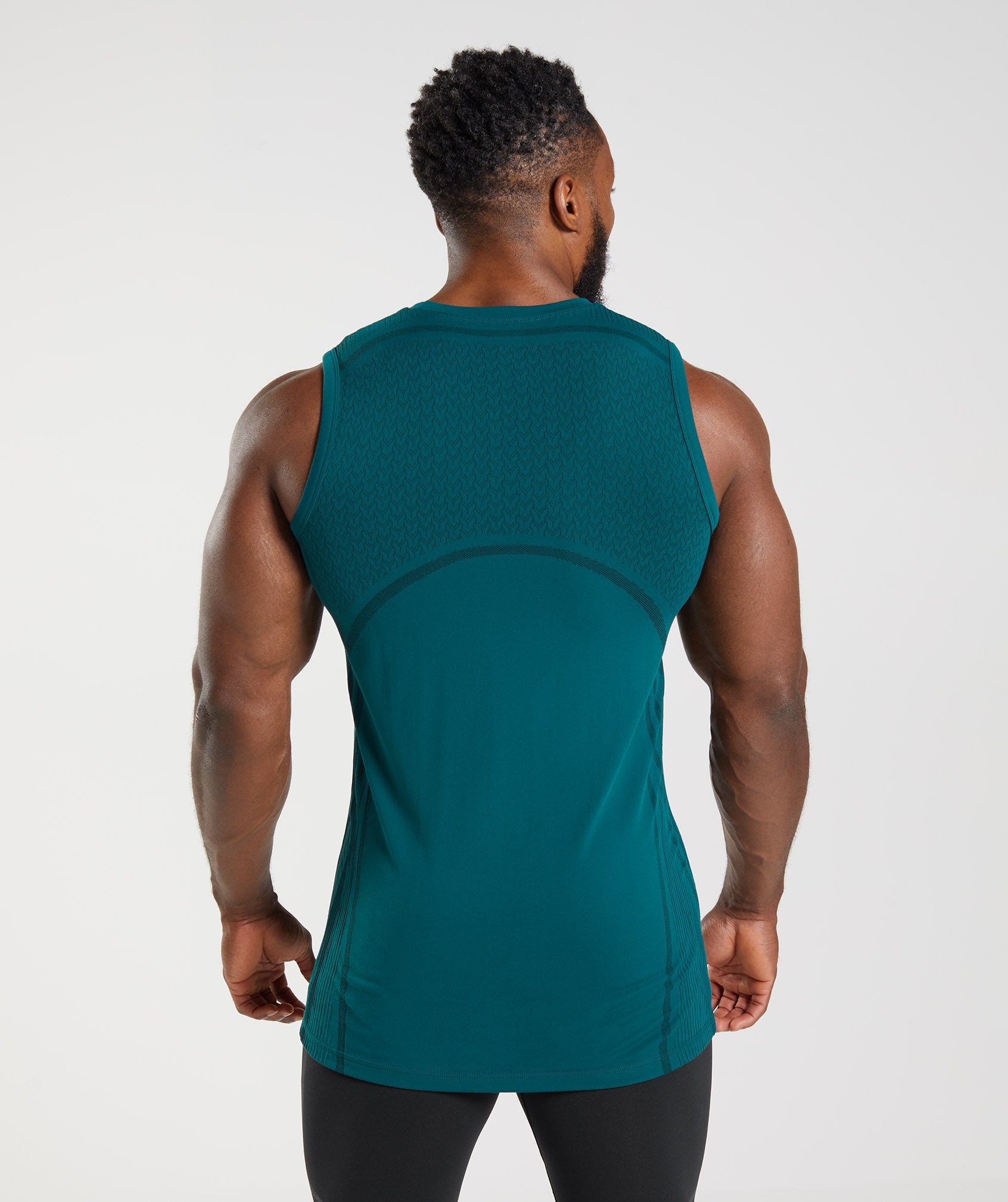 Turquoise Men's Gymshark 315 Seamless Tanks | EGMZOR-280