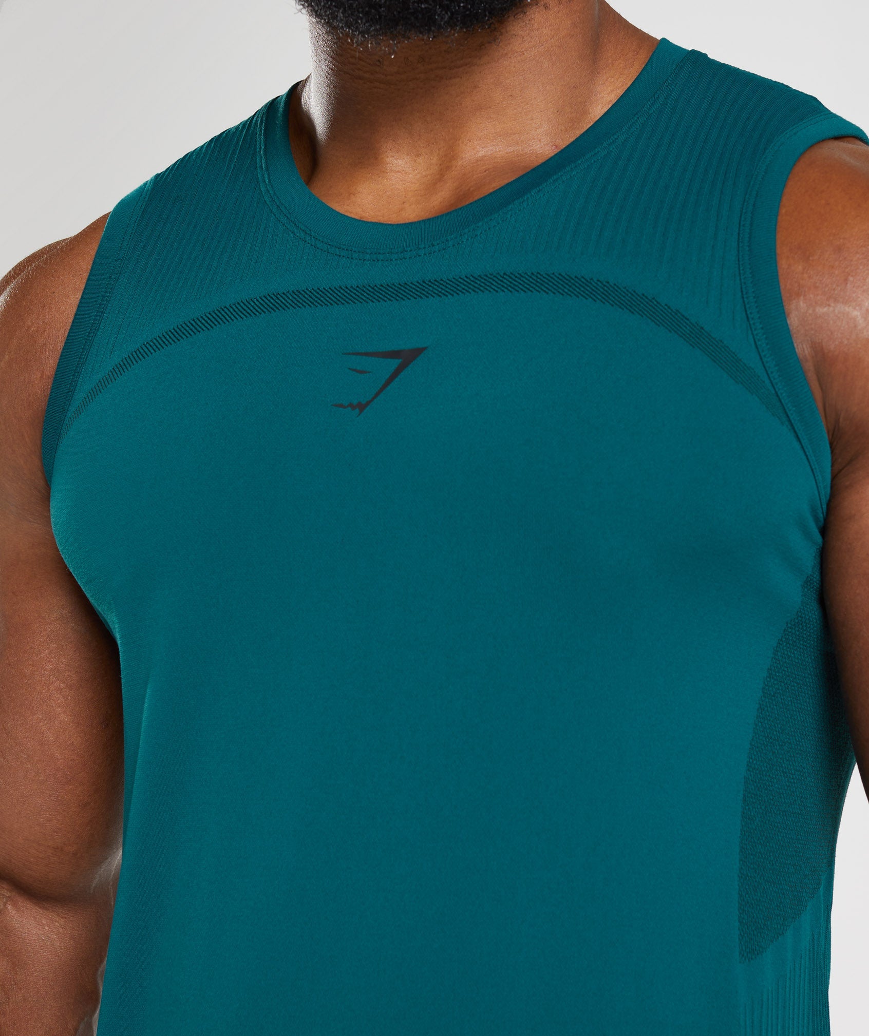 Turquoise Men's Gymshark 315 Seamless Tanks | EGMZOR-280