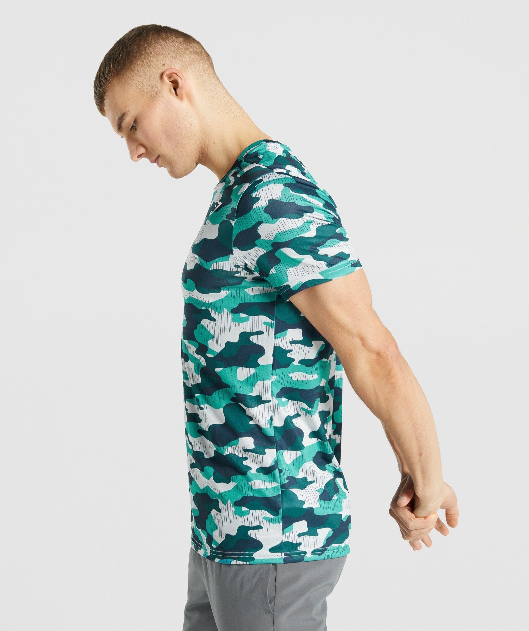 Turquoise Men's Gymshark Arrival T Shirts | KIYUAV-493