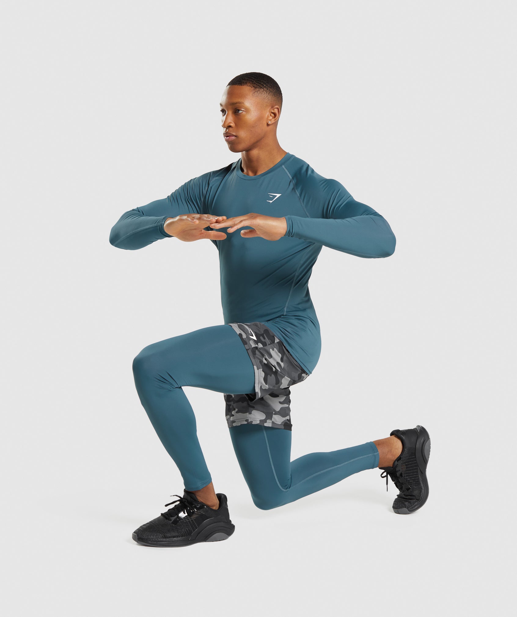 Turquoise Men's Gymshark Element Baselayer Leggings | JYUSOT-795