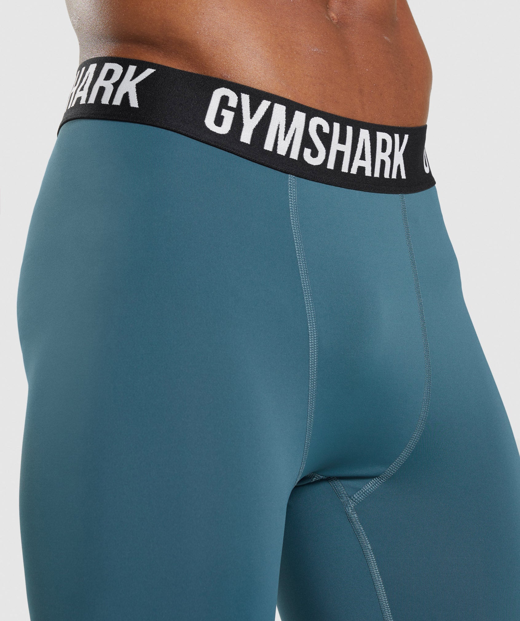 Turquoise Men's Gymshark Element Baselayer Leggings | JYUSOT-795