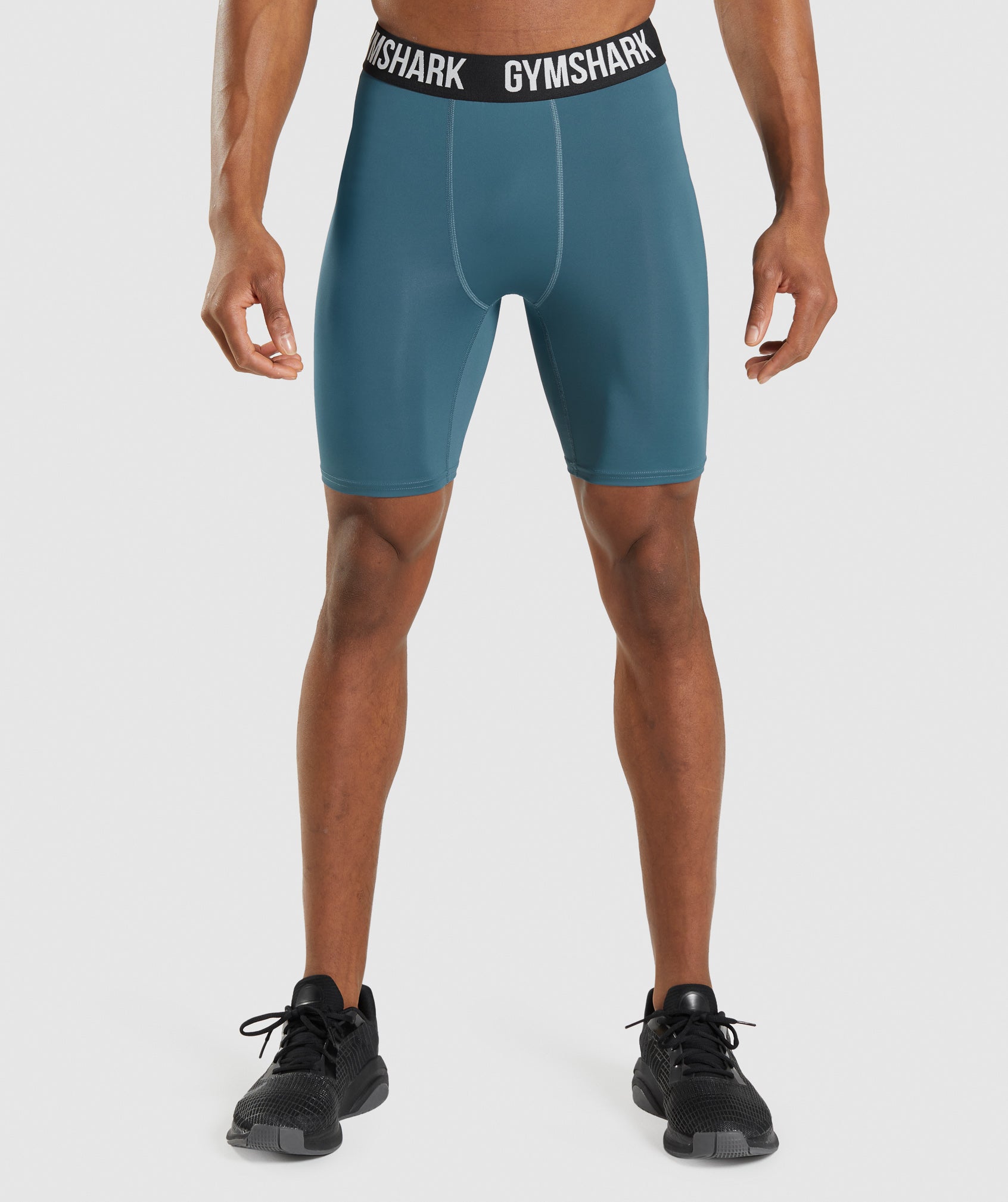 Turquoise Men\'s Gymshark Element Baselayer Shorts | RZPEUC-402