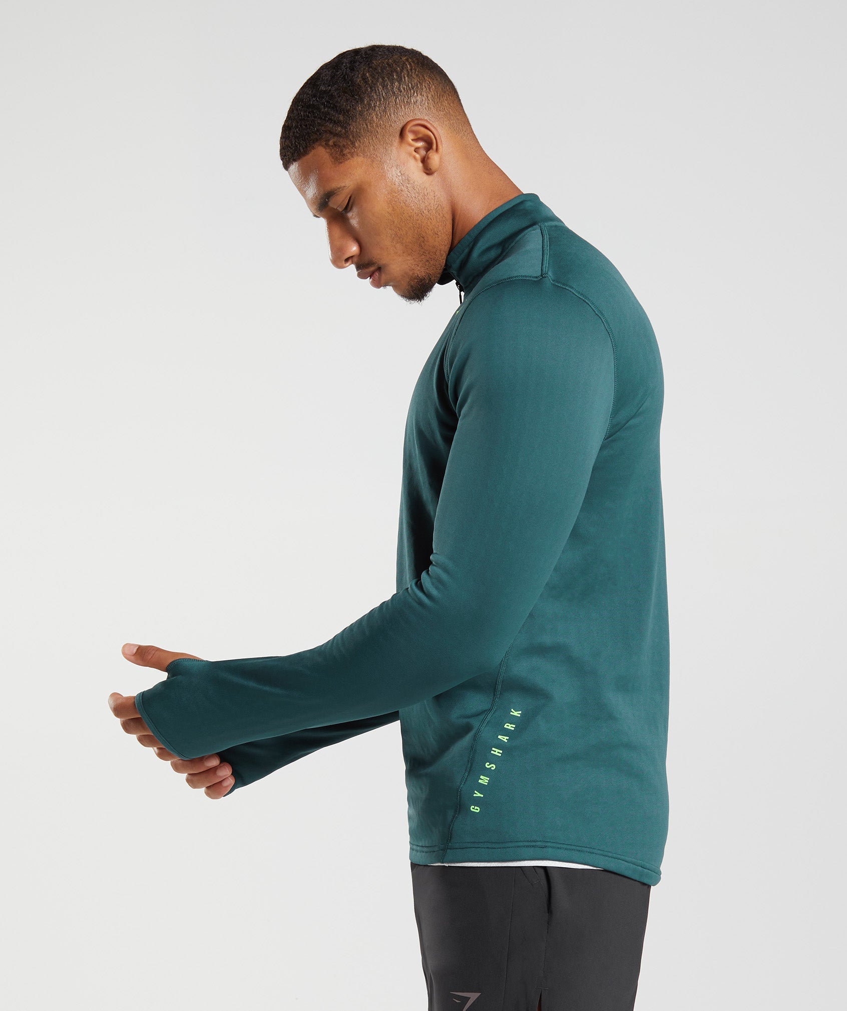 Turquoise Men's Gymshark Sport 1/4 Zip Tops | LBGPVX-167