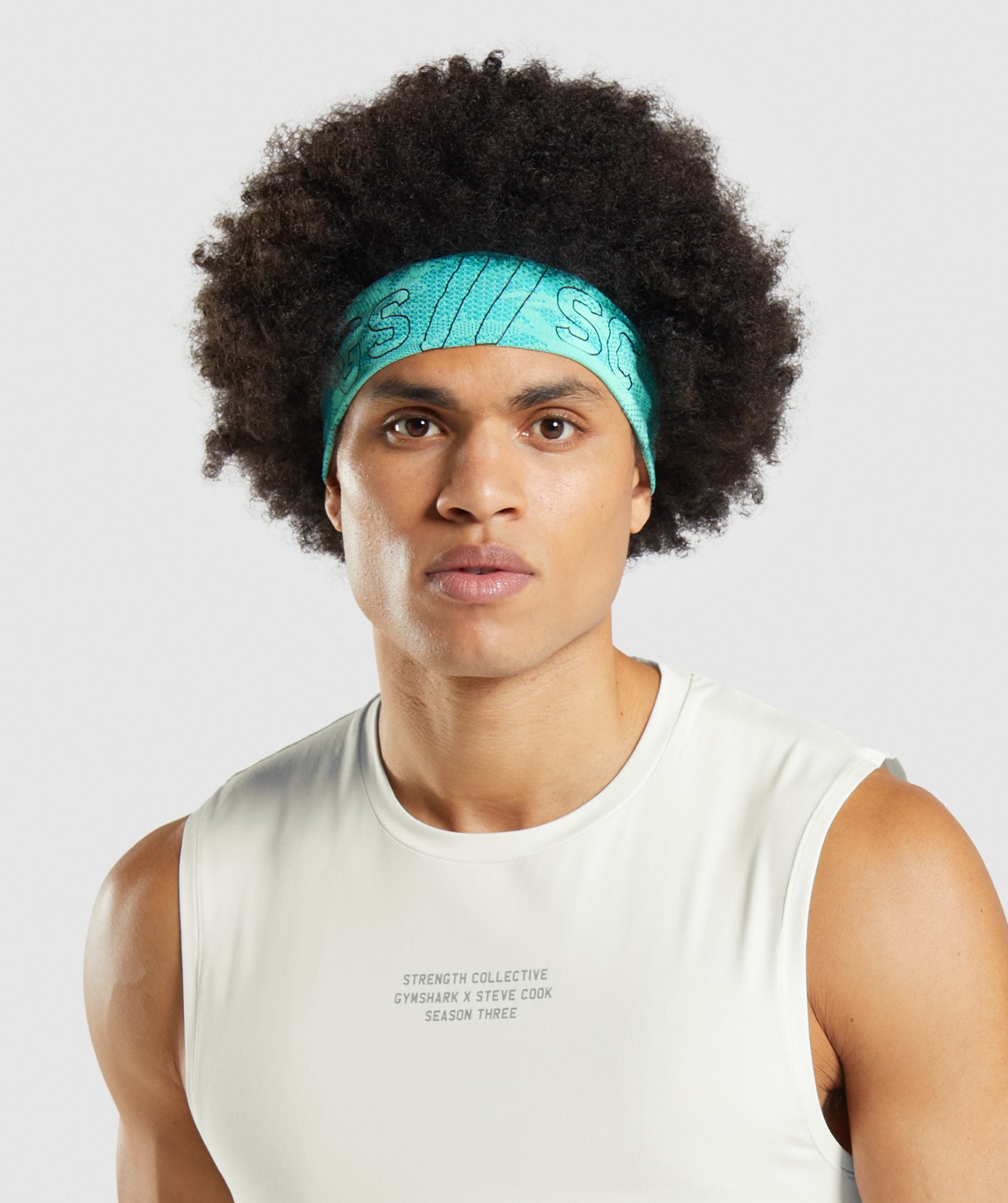 Turquoise Men\'s Gymshark Steve Cook Headband Headband | CGNLTU-102