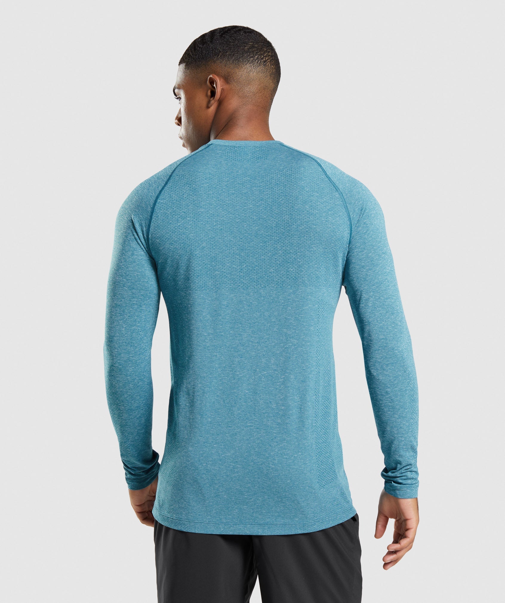 Turquoise Men's Gymshark Vital Seamless Light Long Sleeve T Shirts | RMAUOD-856