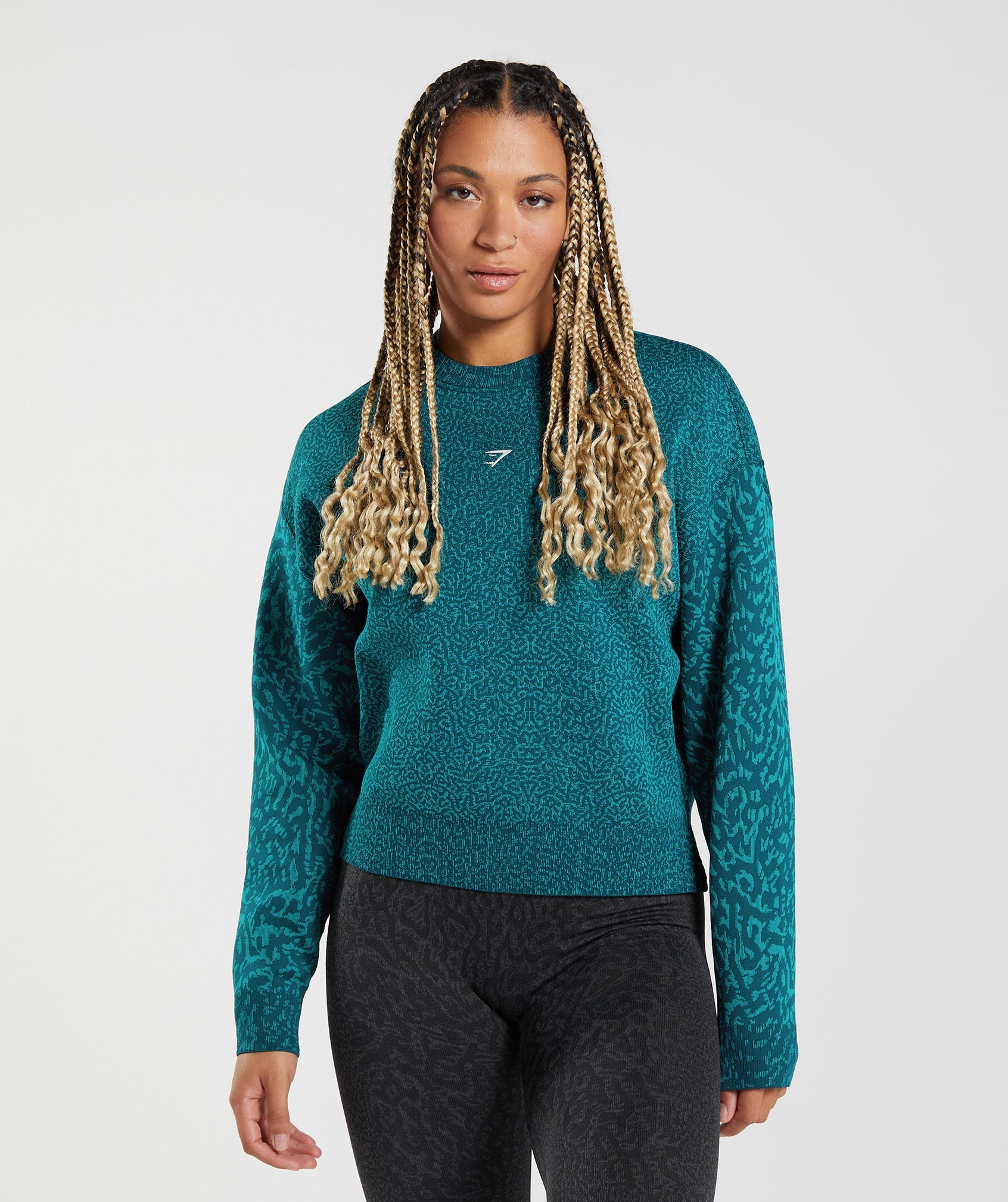 Turquoise Women\'s Gymshark Adapt Animal Sweatshirts | KVNIZB-690