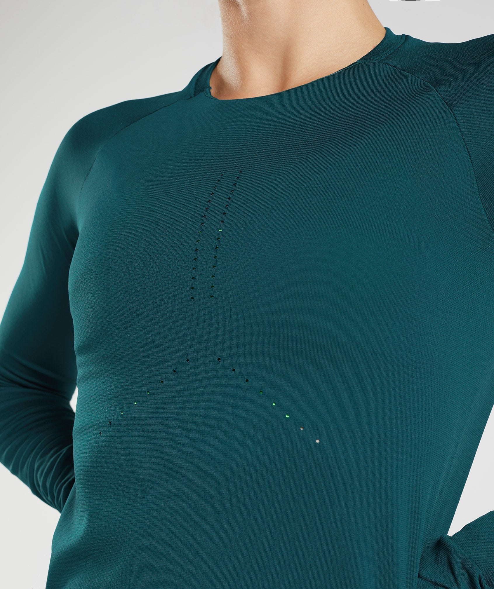 Turquoise Women's Gymshark Sweat Seamless Long Sleeve Tops | XHCOSN-082