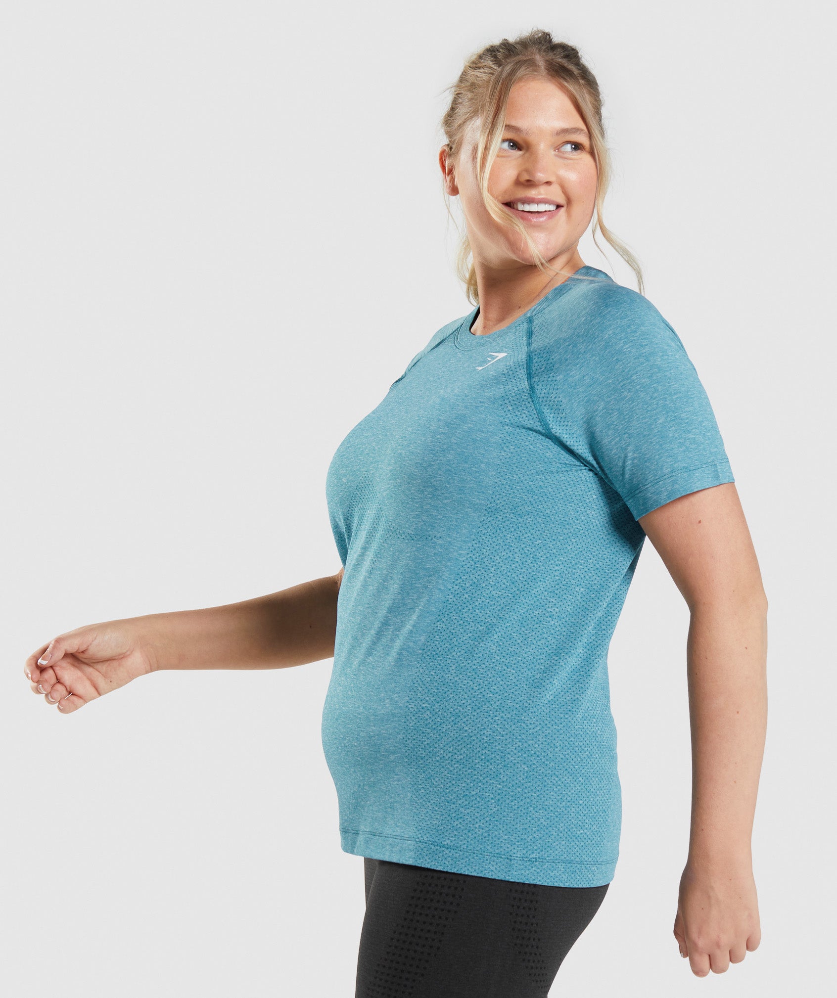 Turquoise Women's Gymshark Vital Seamless 2.0 Light T Shirts | MEWZCL-782