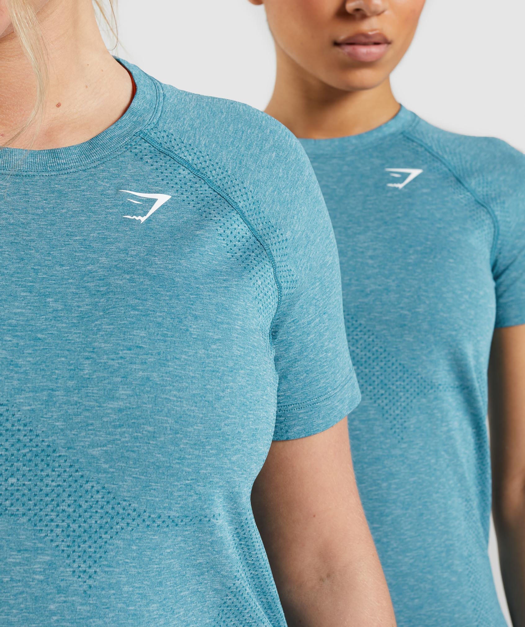 Turquoise Women's Gymshark Vital Seamless 2.0 Light T Shirts | MEWZCL-782